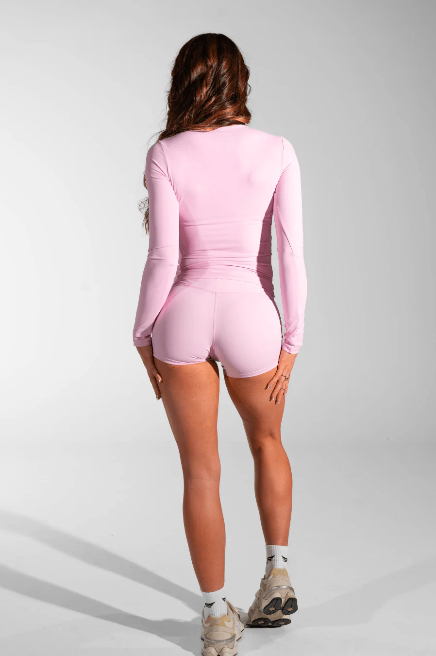 Classy Seamless Long Sleeve Compression Tee Light Pink - Image 4