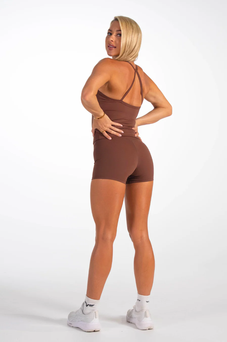 Classy Tank Top Singlet Brown - Image 5