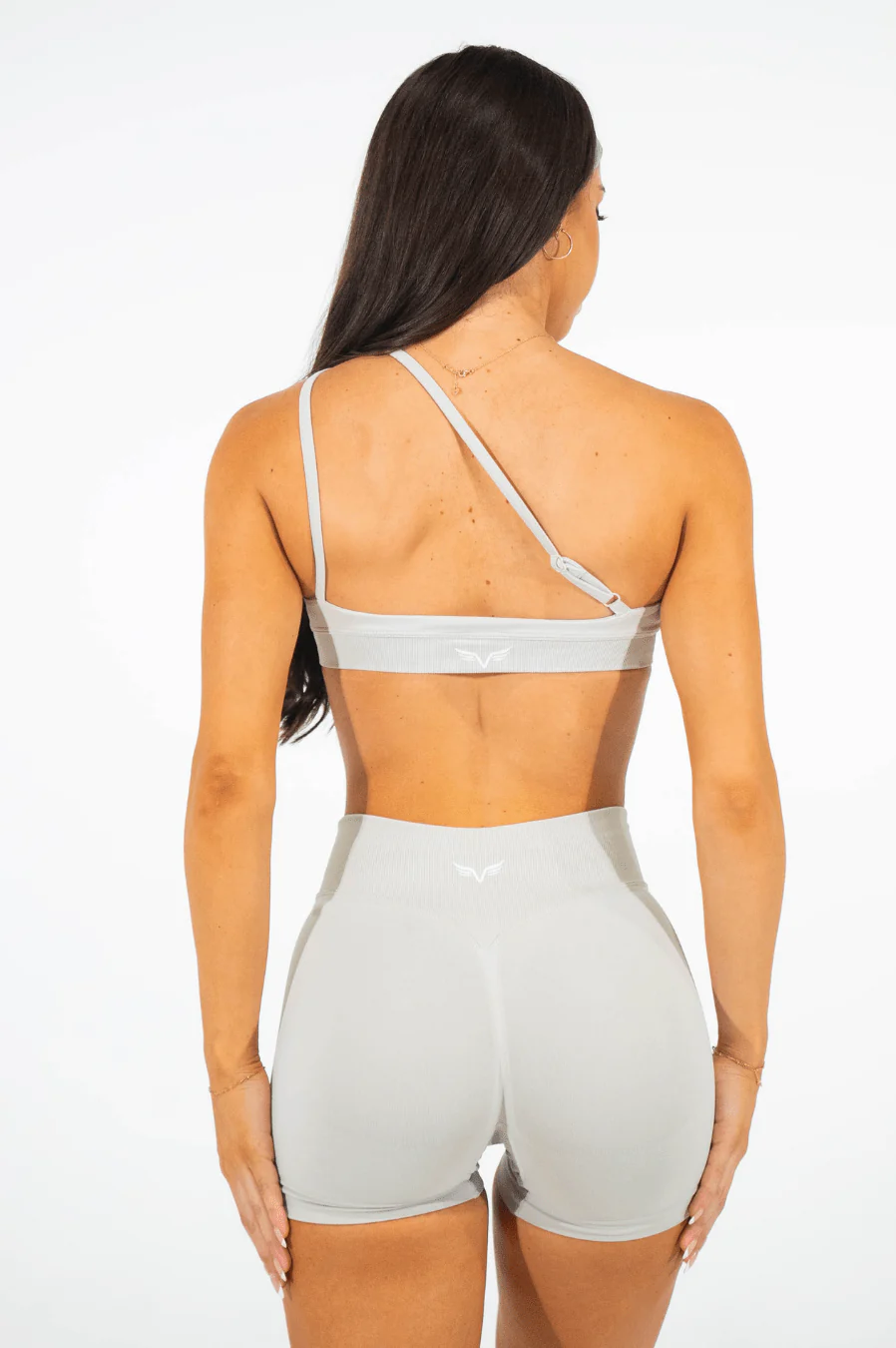 Club Athletica Flex Asymmetric Sports Bra Cloud Grey - Image 5