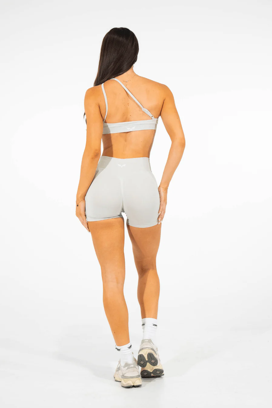 Club Athletica Flex Asymmetric Sports Bra Cloud Grey - Image 7