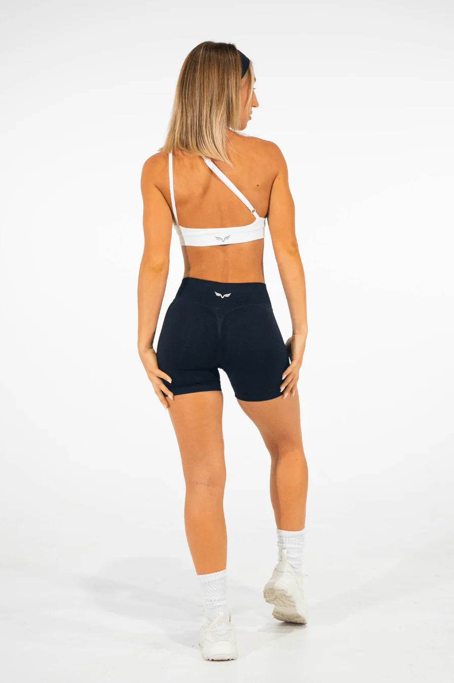Club Athletica Flex Asymmetric Sports Bra White - Image 6
