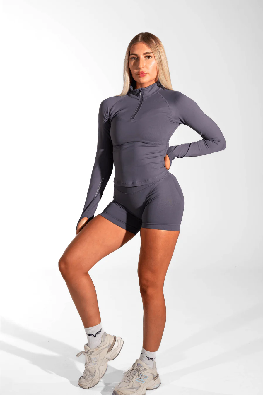 Club Athletica Flex Quarter Zip Long Sleeve Graphite - Image 4