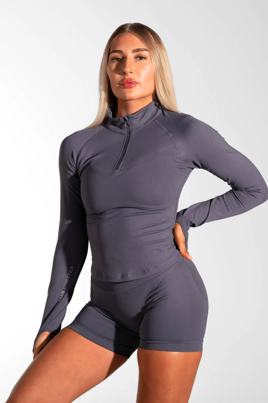 Club Athletica Flex Quarter Zip Long Sleeve Graphite - Image 5