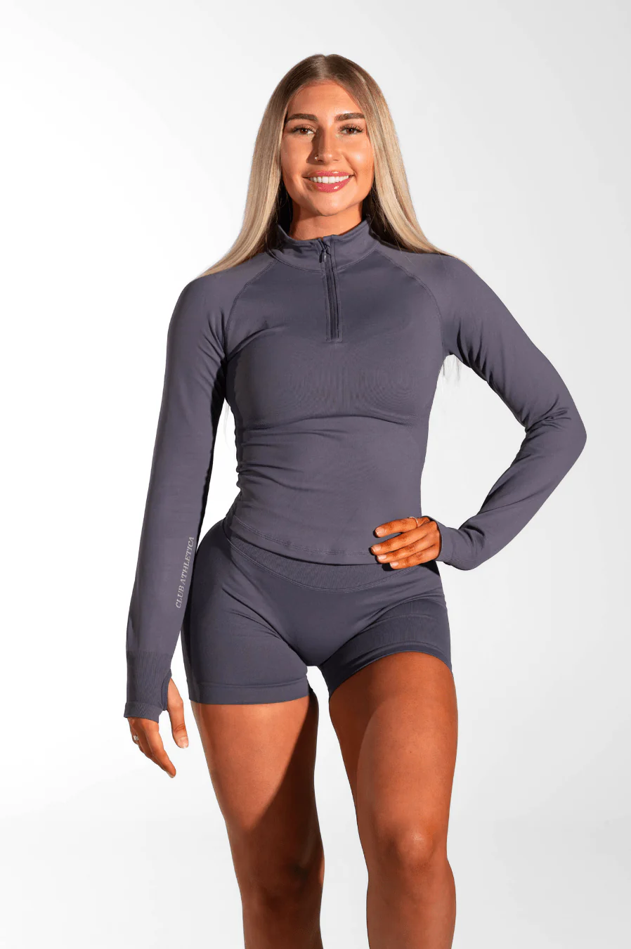 Club Athletica Flex Quarter Zip Long Sleeve Graphite - Image 7