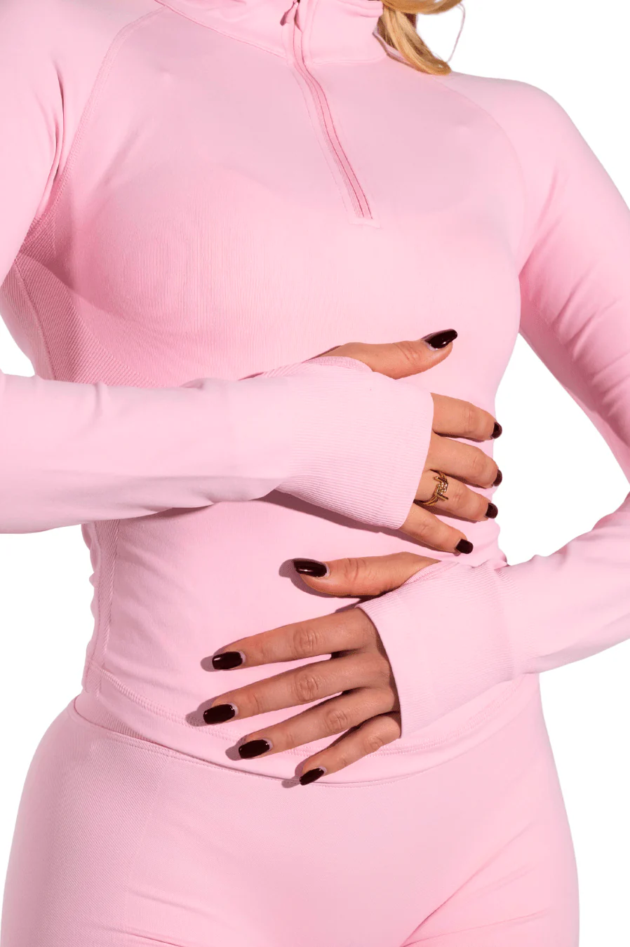 Club Athletica Flex Quarter Zip Long Sleeve Light Pink - Image 7