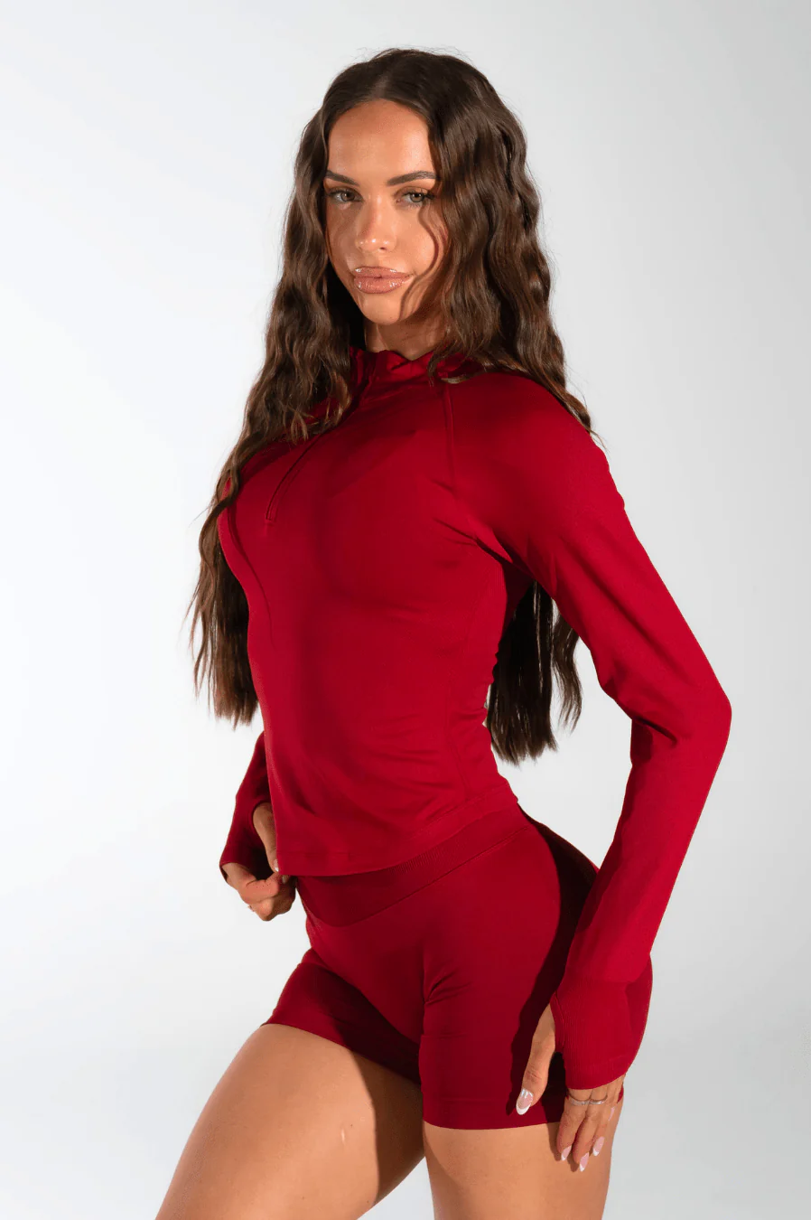 Club Athletica Flex Quarter Zip Long Sleeve Red - Image 5