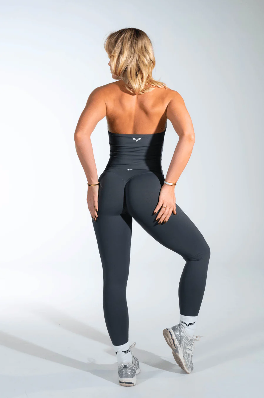 Club Athletica Flex Halter Tank Top Stone Gray - Image 7