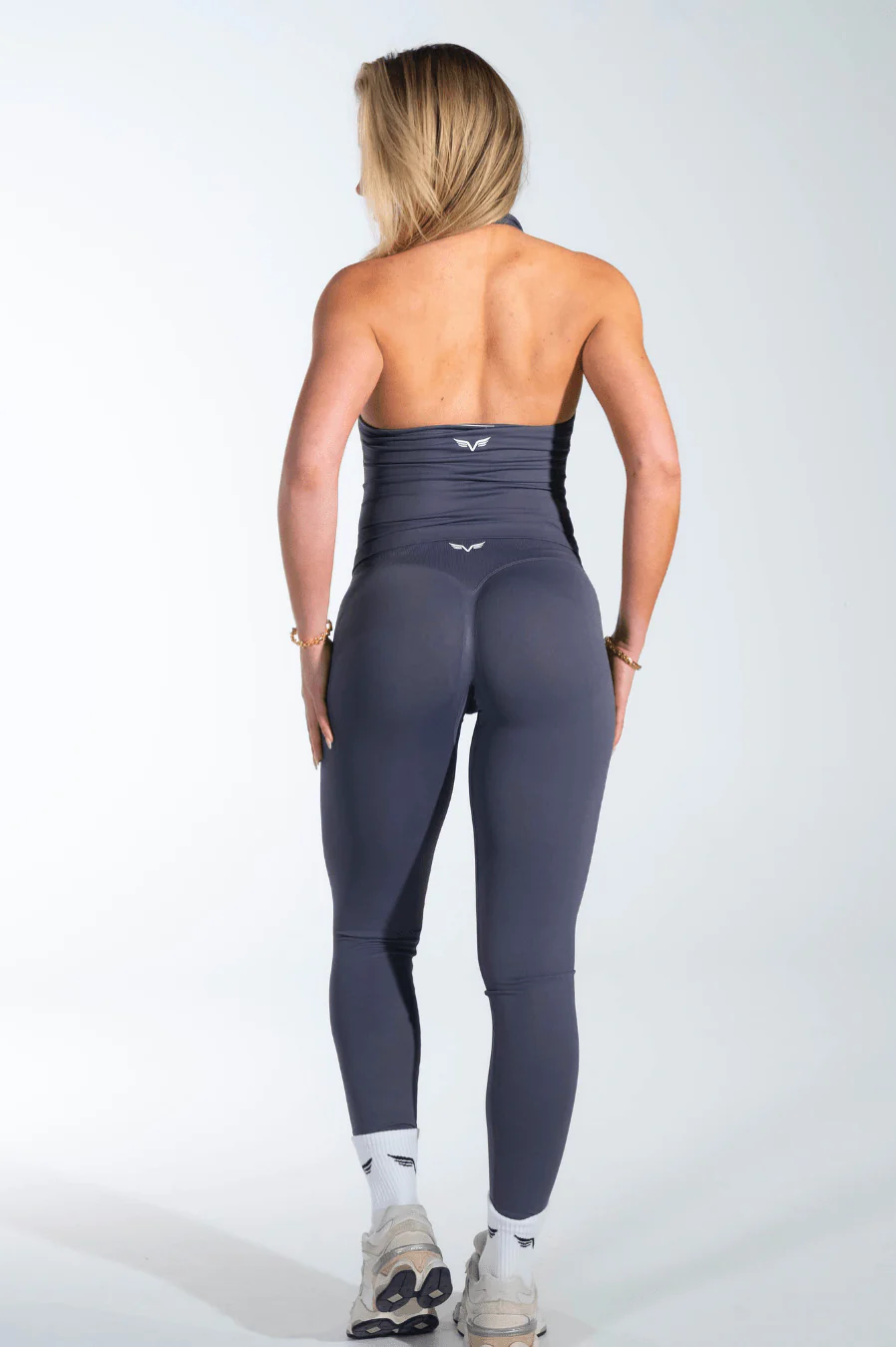 Club Athletica Flex Halter Tank Top Graphite Purple - Image 7