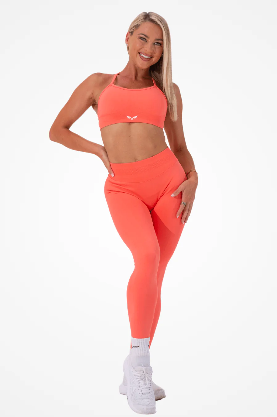 Club Athletica Flex Open Back Strappy Crop Apricot - Image 4