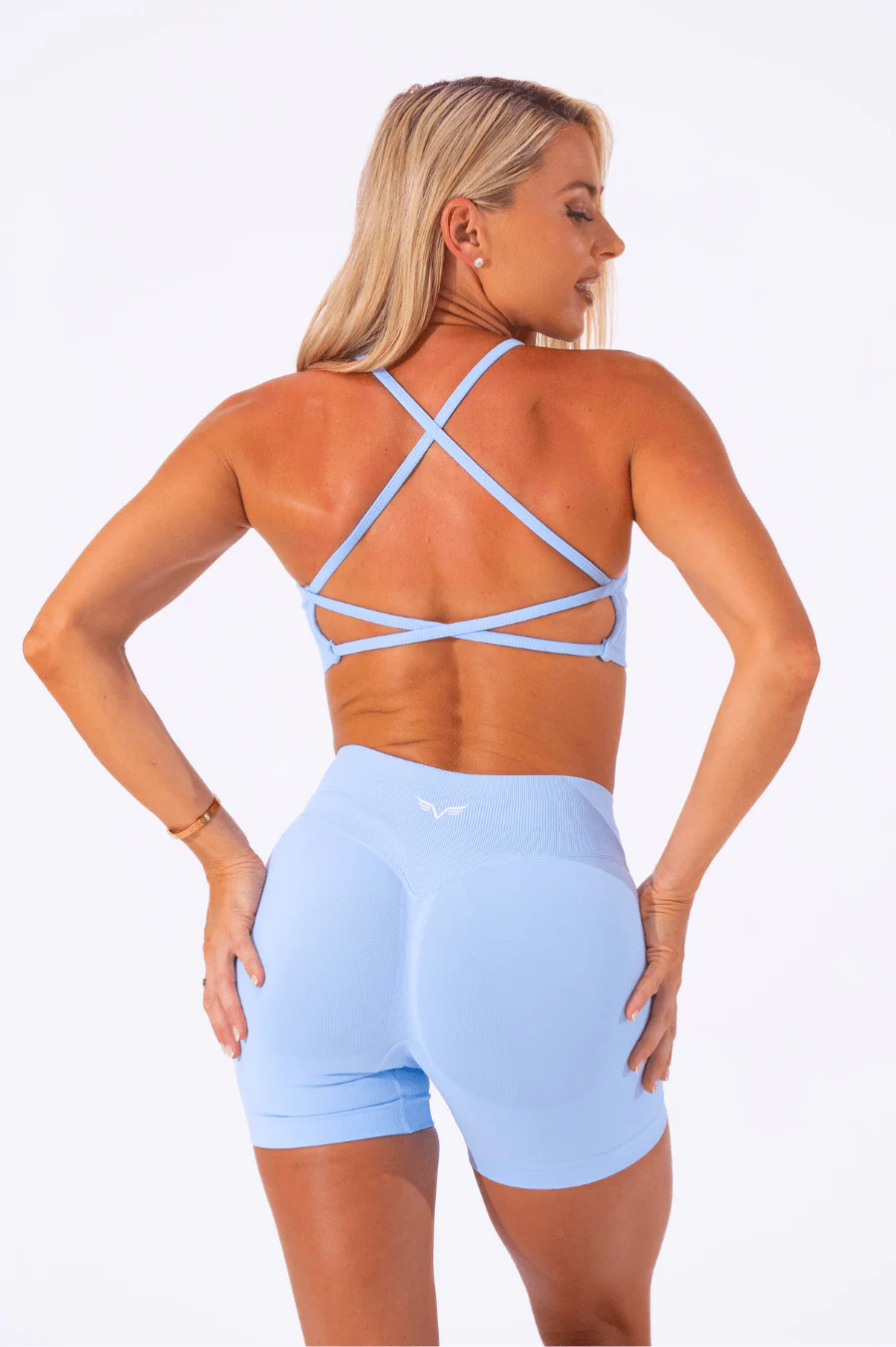 Club Athletica Flex Open Back Strappy Crop Ice Blue - Image 6