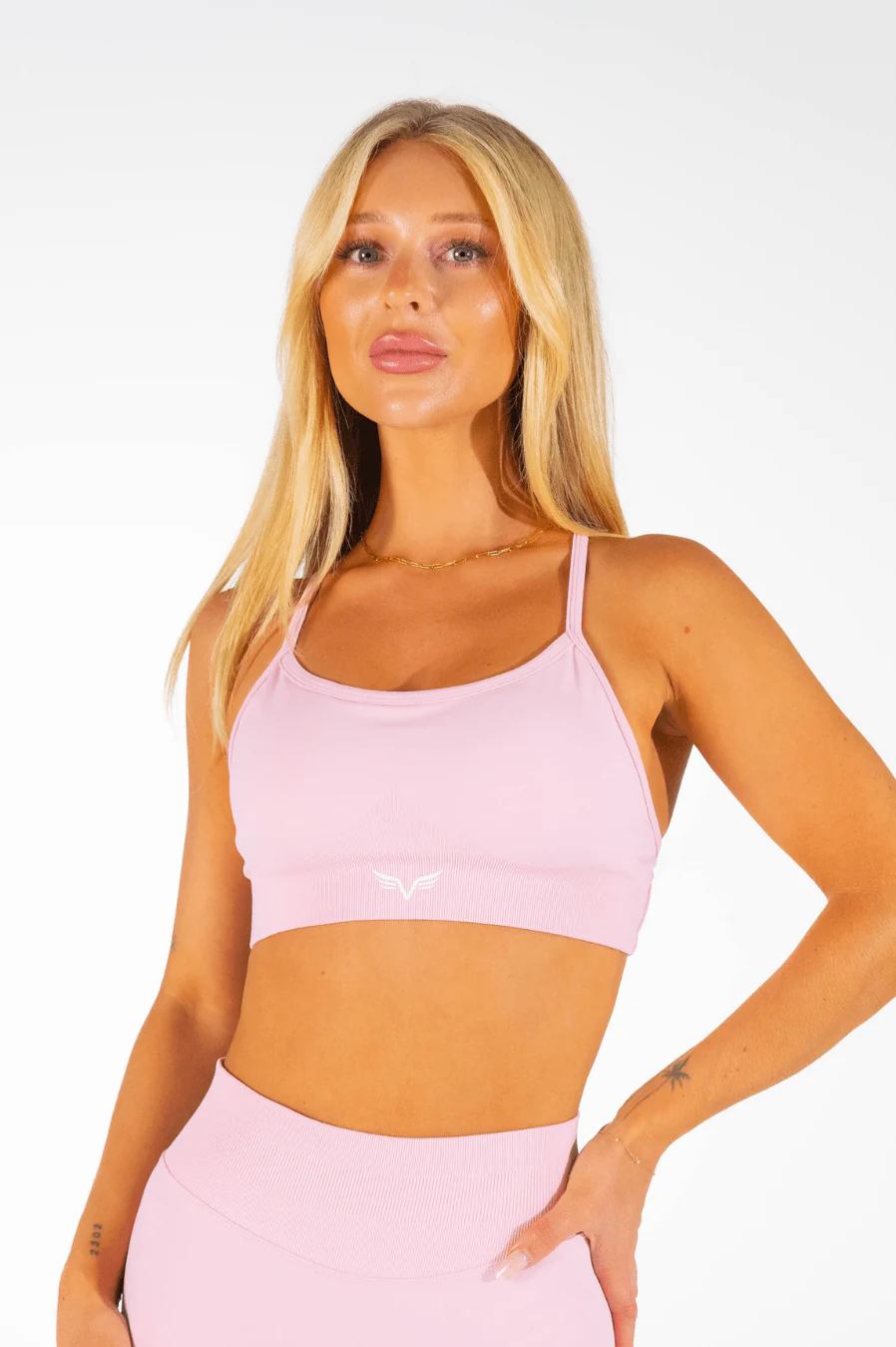 Club Athletica Flex Open Back Strappy Crop Light Pink - Image 5