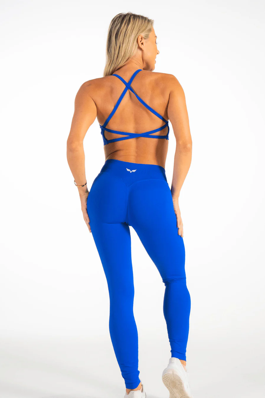 Club Athletica Flex Open Back Strappy Crop Velocity Blue - Image 6