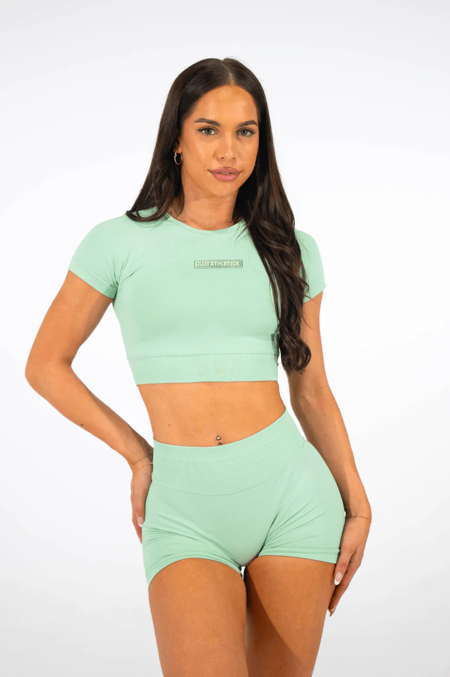 Club Athletica Flex Seamless Crop Top Light Green - Image 6