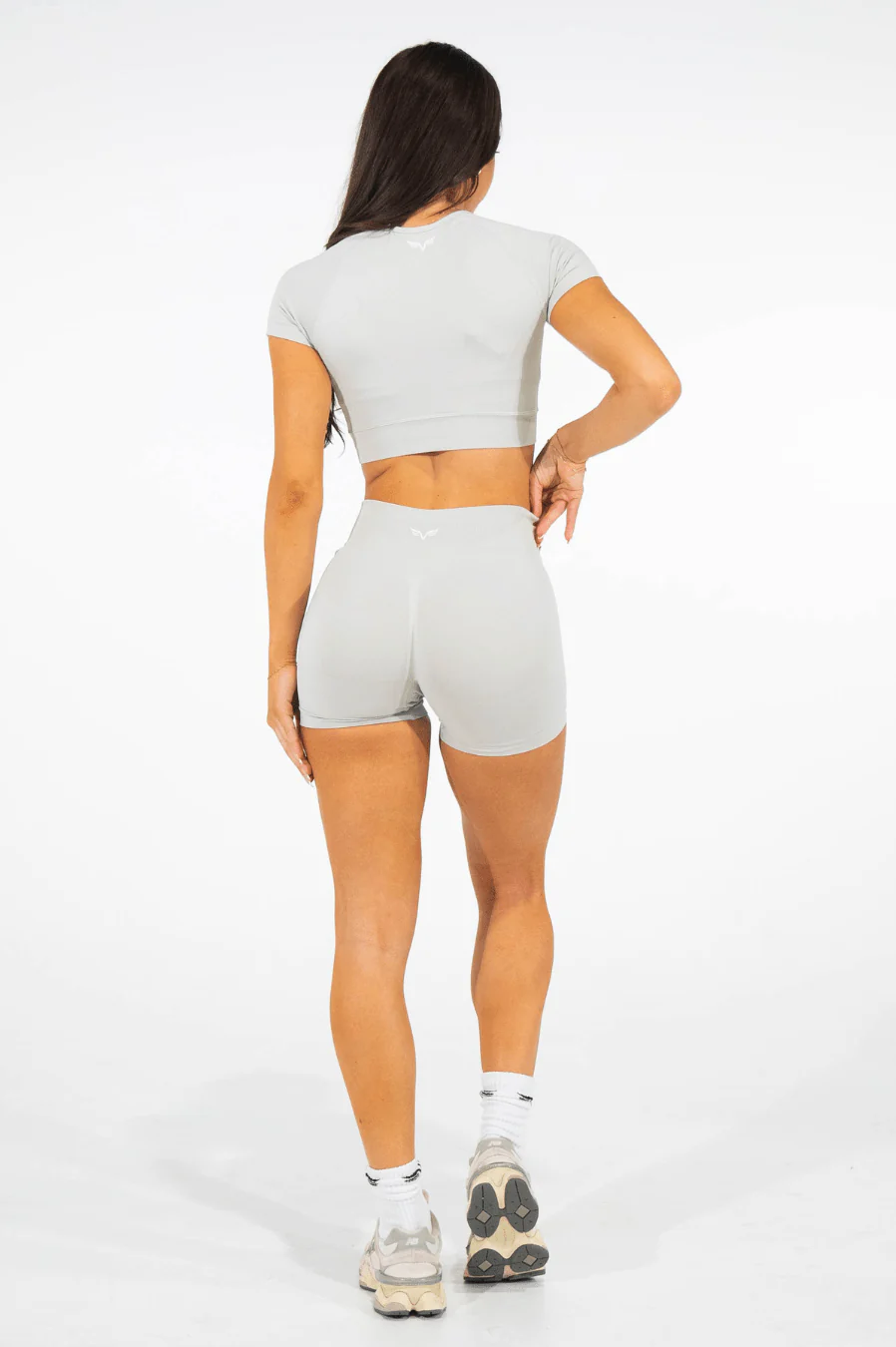 Club Athletica Flex Seamless Crop Top Light Grey - Image 5