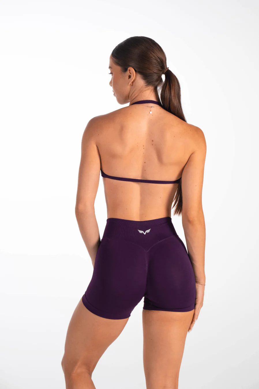 Club Athletica Flex Seamless Ruched Crop Top Grape - Image 5