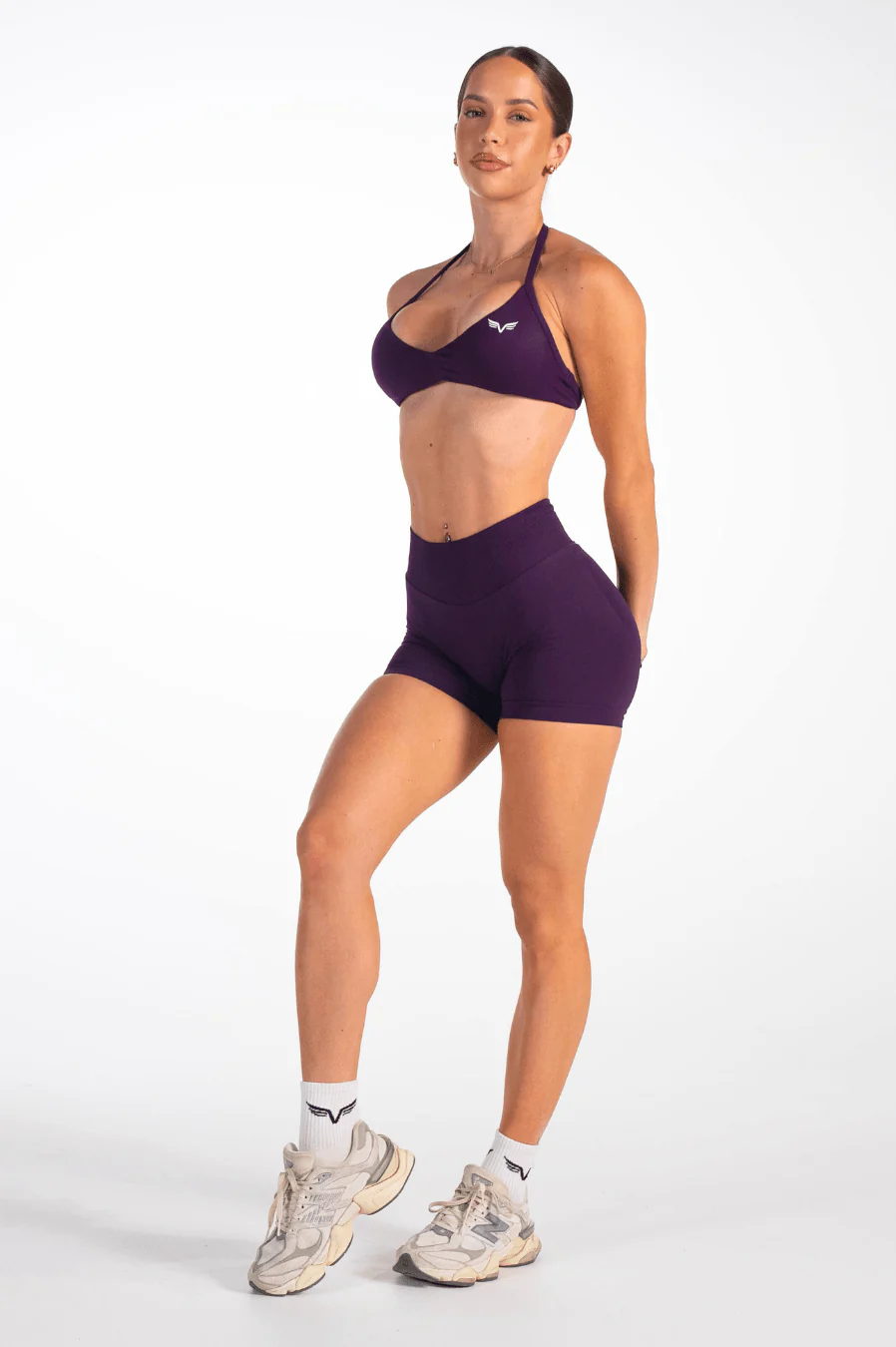 Club Athletica Flex Seamless Ruched Crop Top Grape - Image 7