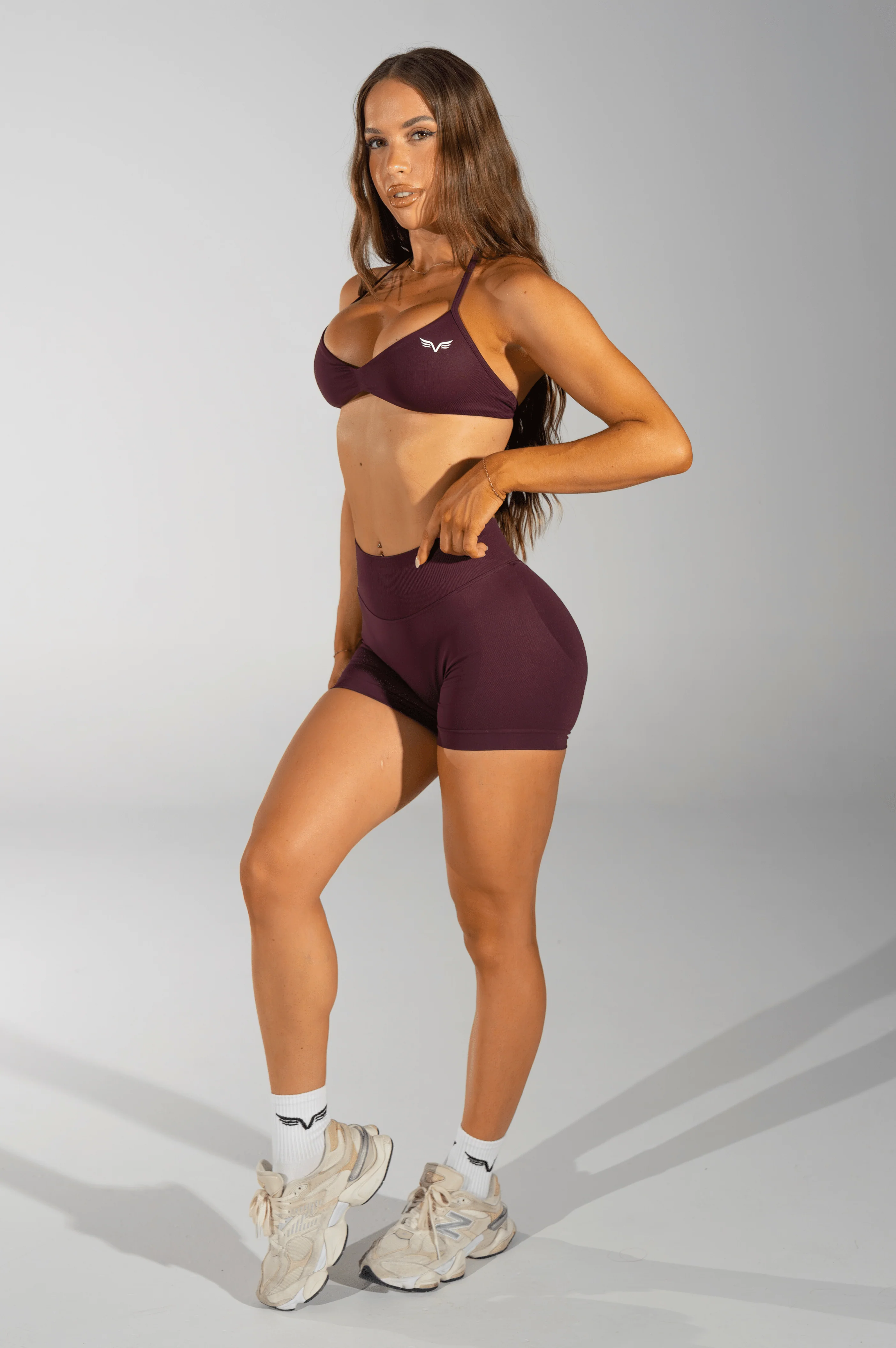 Club Athletica Flex Seamless Ruched Crop Top Mocha Velvet - Image 7