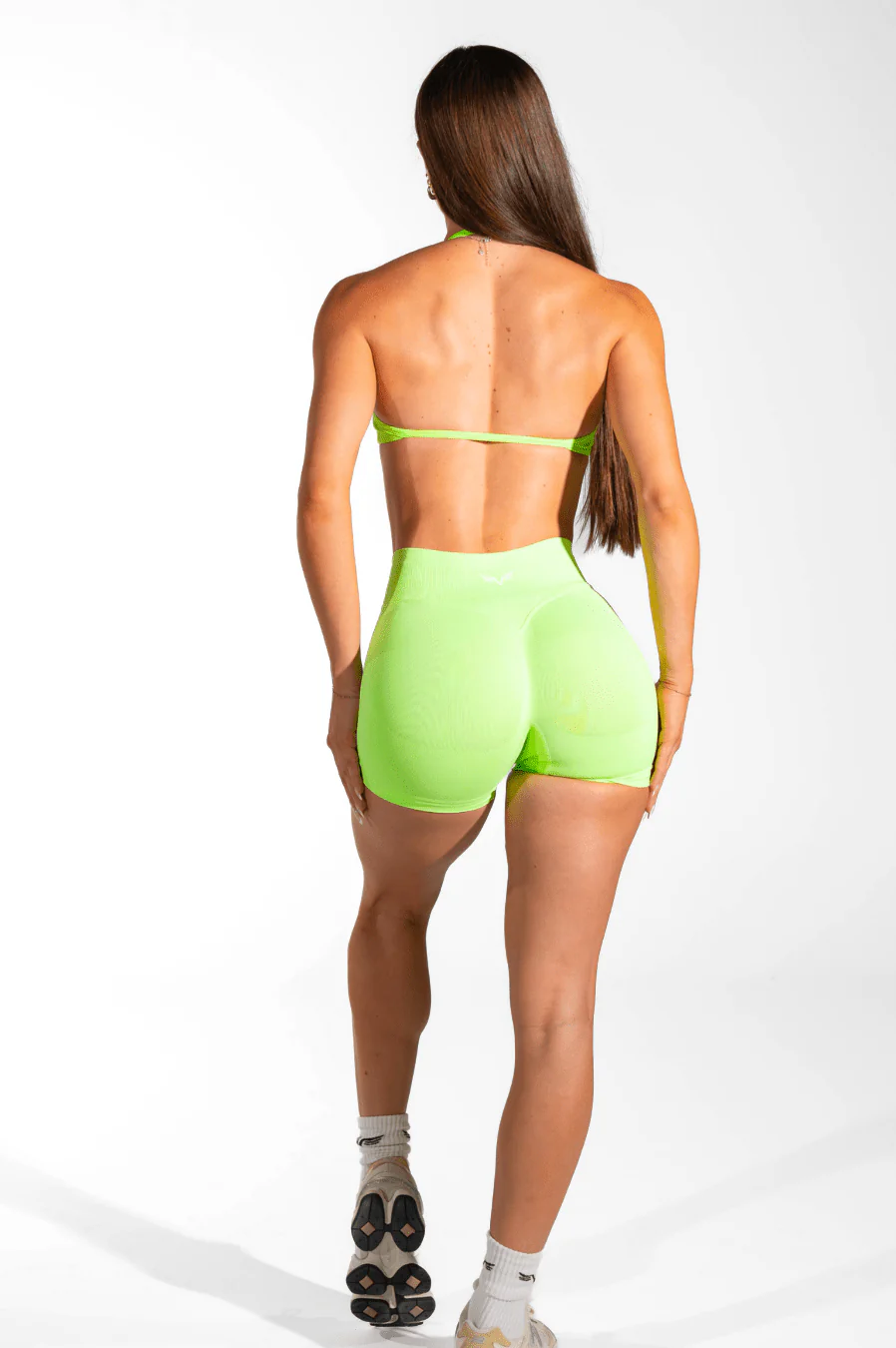 Club Athletica Flex Seamless Ruched Crop Top Splice Green - Image 3