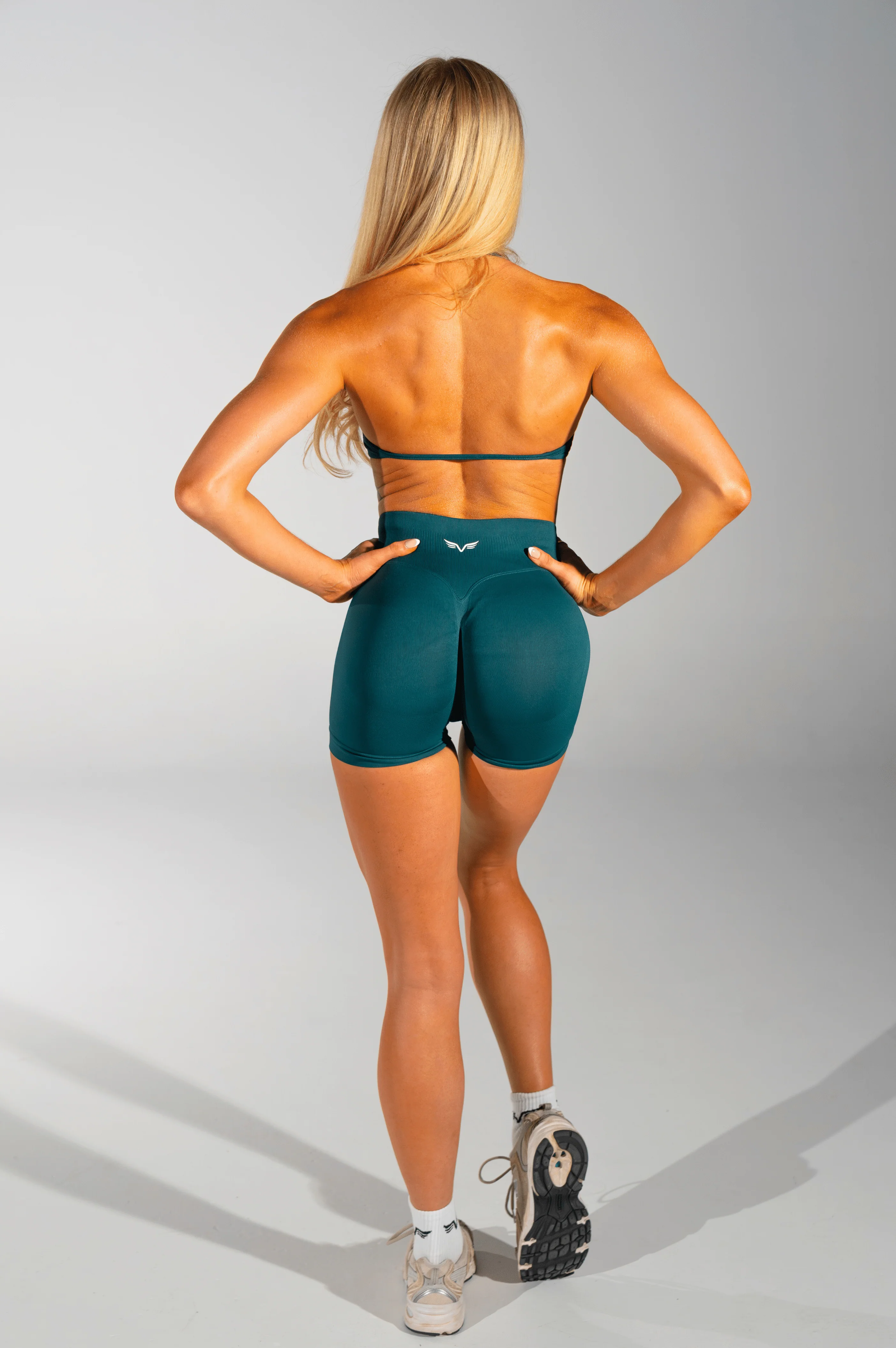 Club Athletica Flex Seamless Ruched Crop Top Pine Green - Image 4