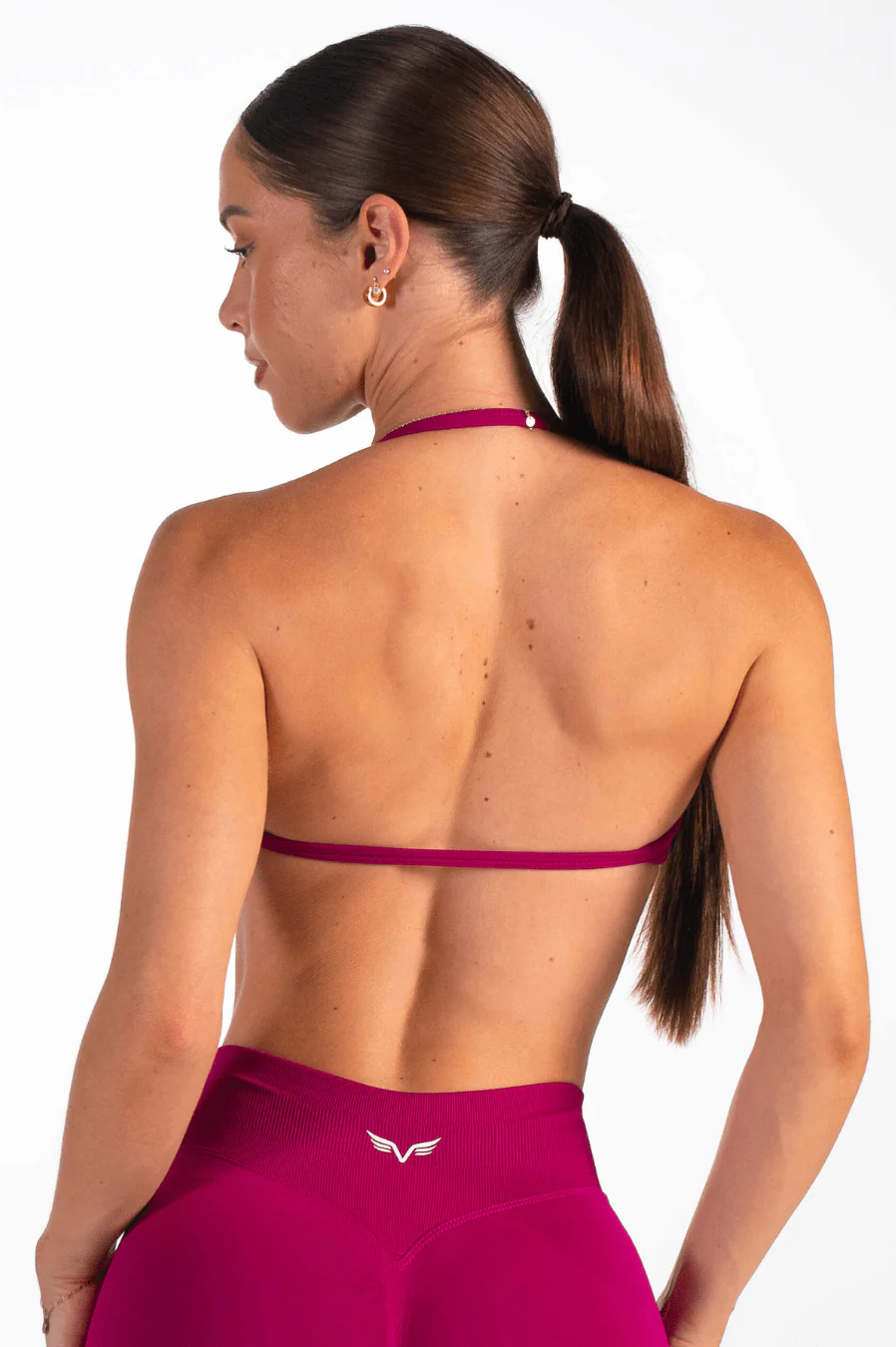 Club Athletica Flex Seamless Ruched Crop Top Raspberry - Image 2