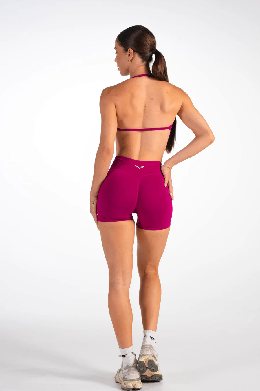 Club Athletica Flex Seamless Ruched Crop Top Raspberry - Image 6