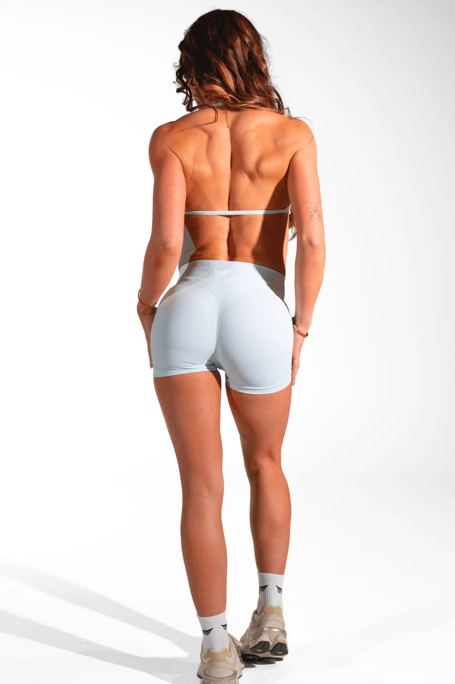 Club Athletica Flex Seamless Ruched Crop Top Silver Blue - Image 6
