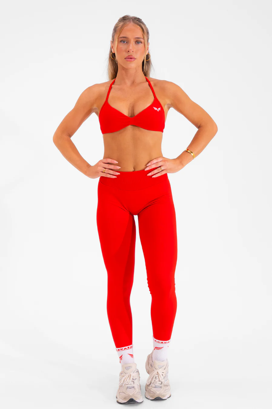 Club Athletica Flex Seamless Ruched Crop Top Valentines Red - Image 6