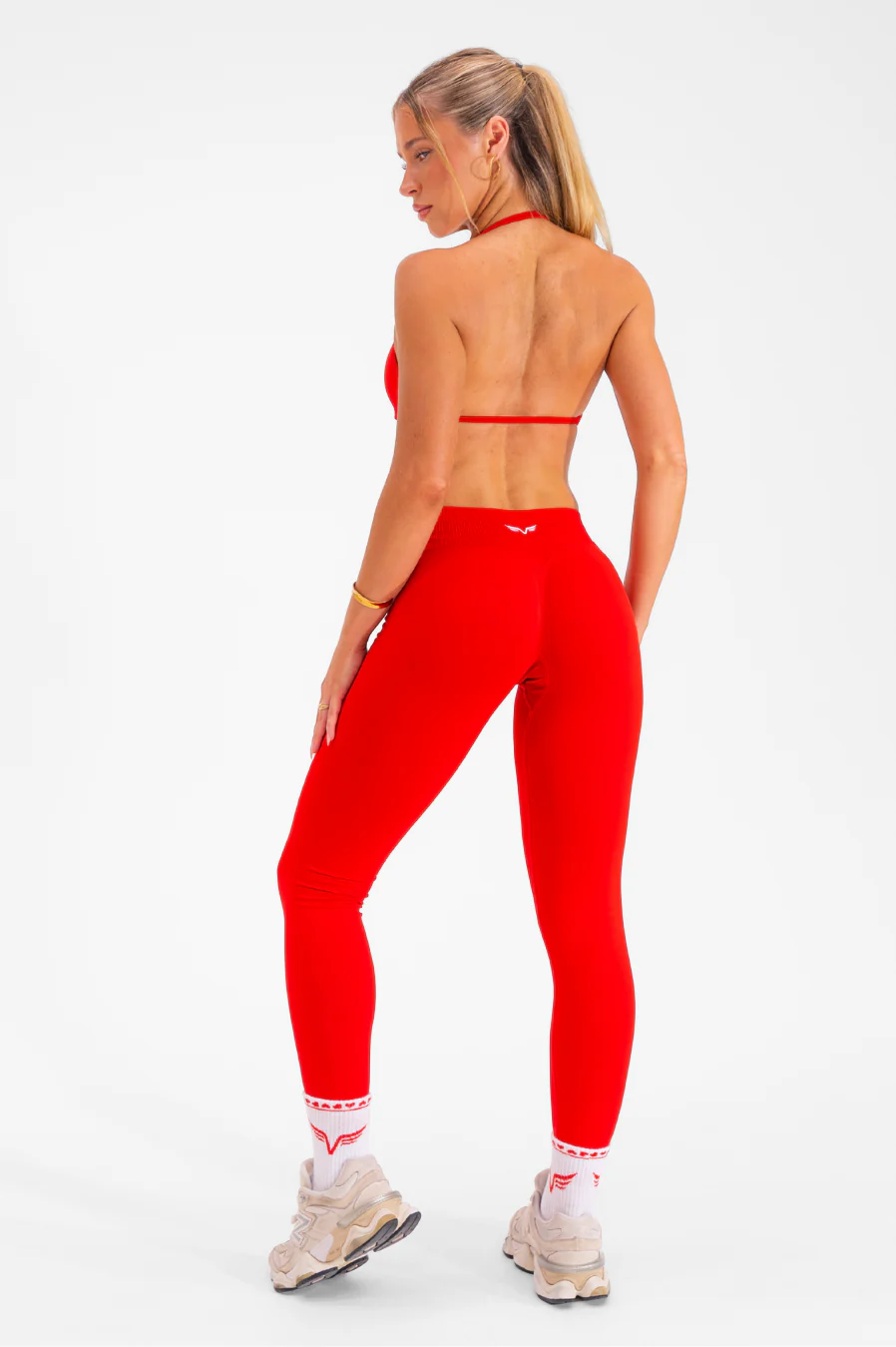 Club Athletica Flex Seamless Ruched Crop Top Valentines Red - Image 7
