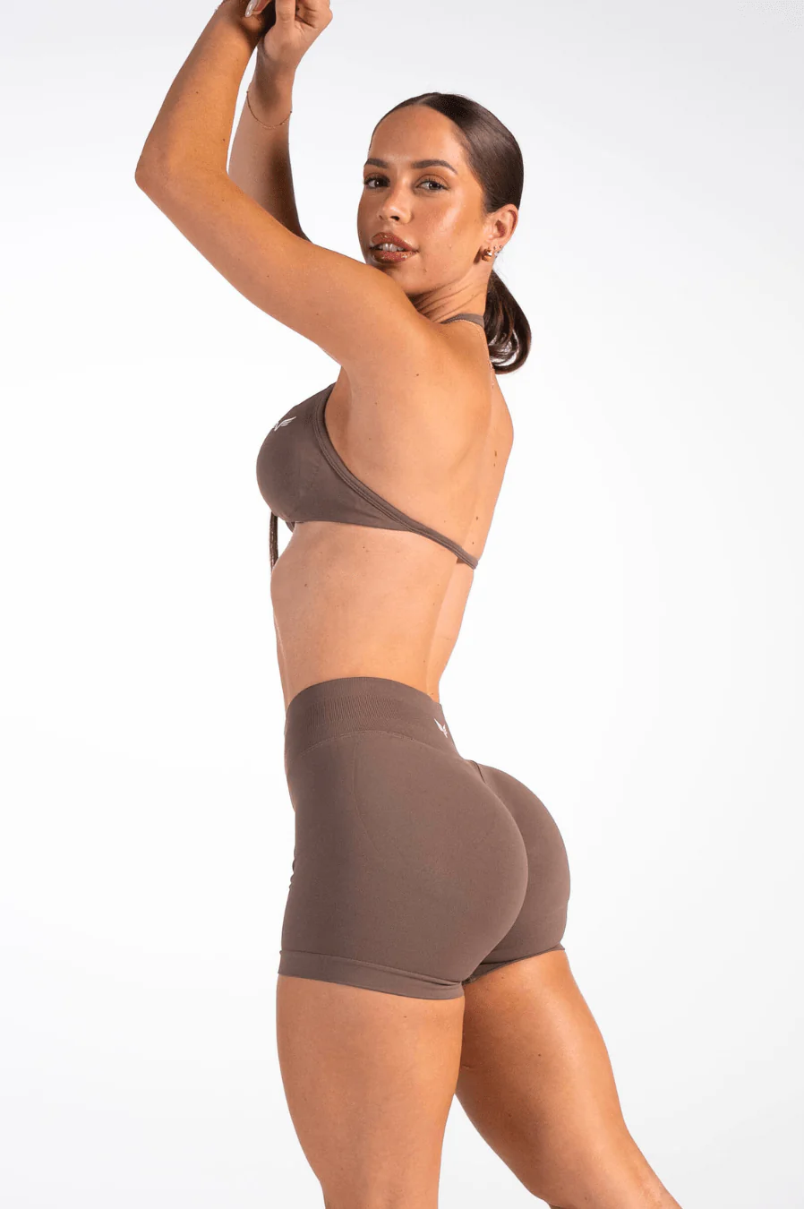 Club Athletica Flex Seamless Shorts Coffee Brown - Image 10