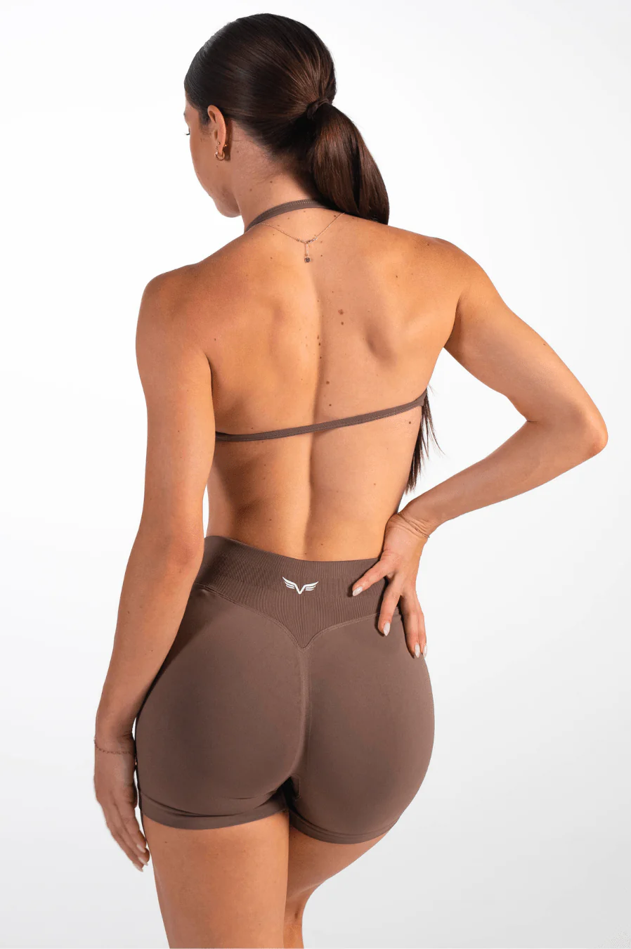Club Athletica Flex Seamless Shorts Coffee Brown - Image 5