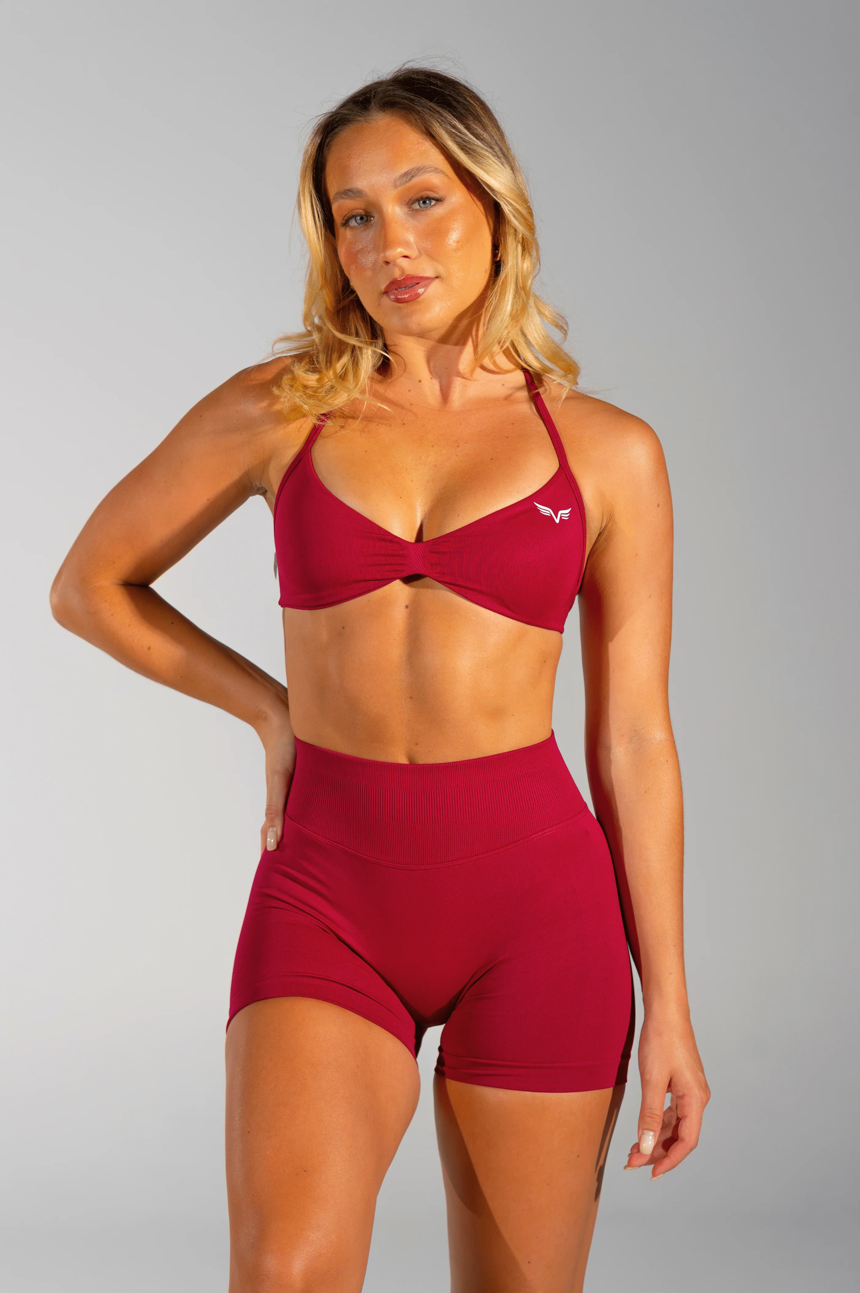 Club Athletica Flex Seamless Shorts Festive Red - Image 3