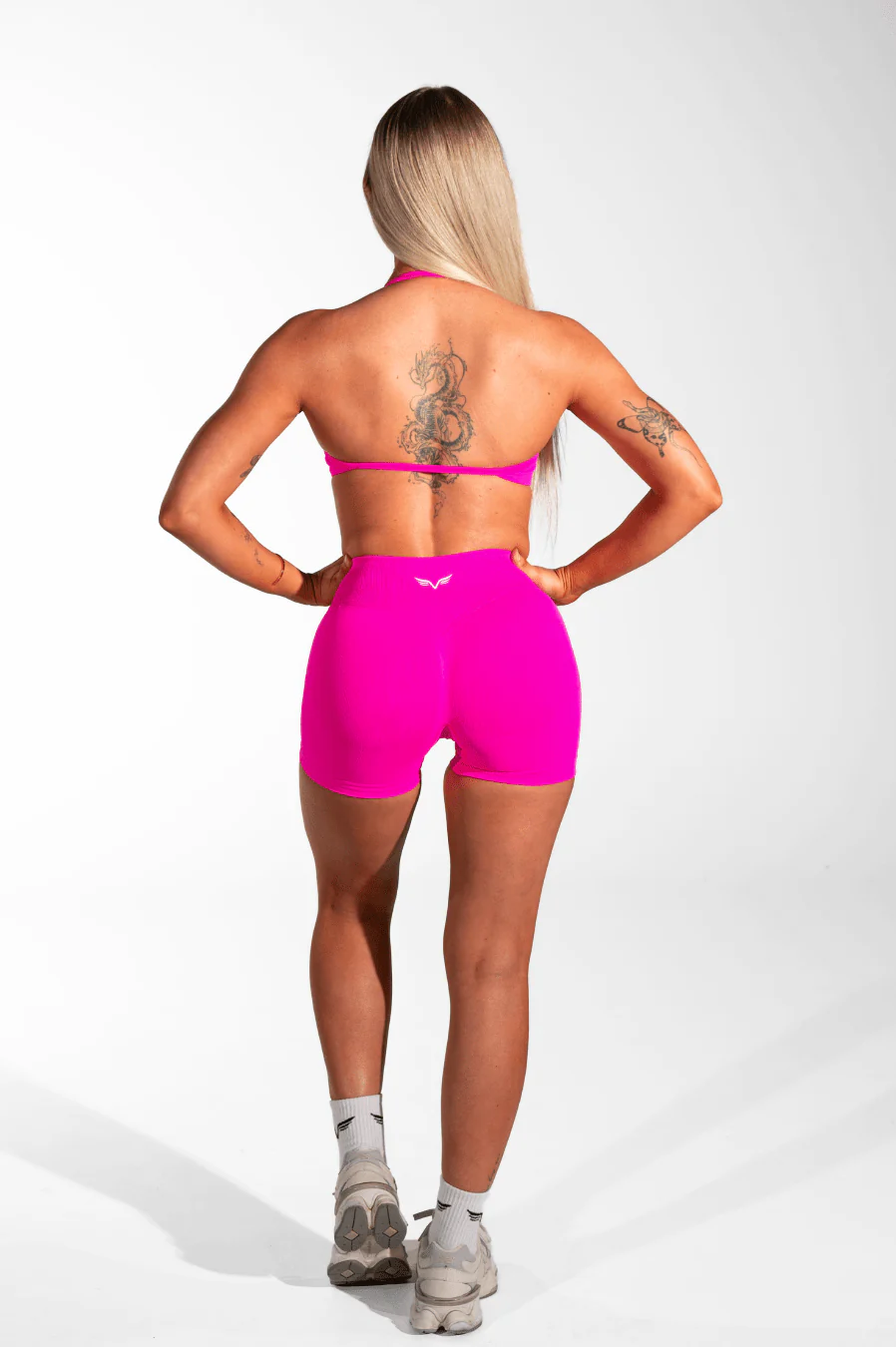Club Athletica Flex Seamless Shorts Neon Pink - Image 3