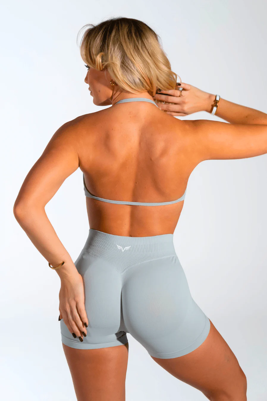 Club Athletica Flex Seamless Shorts Sage Grey - Image 2