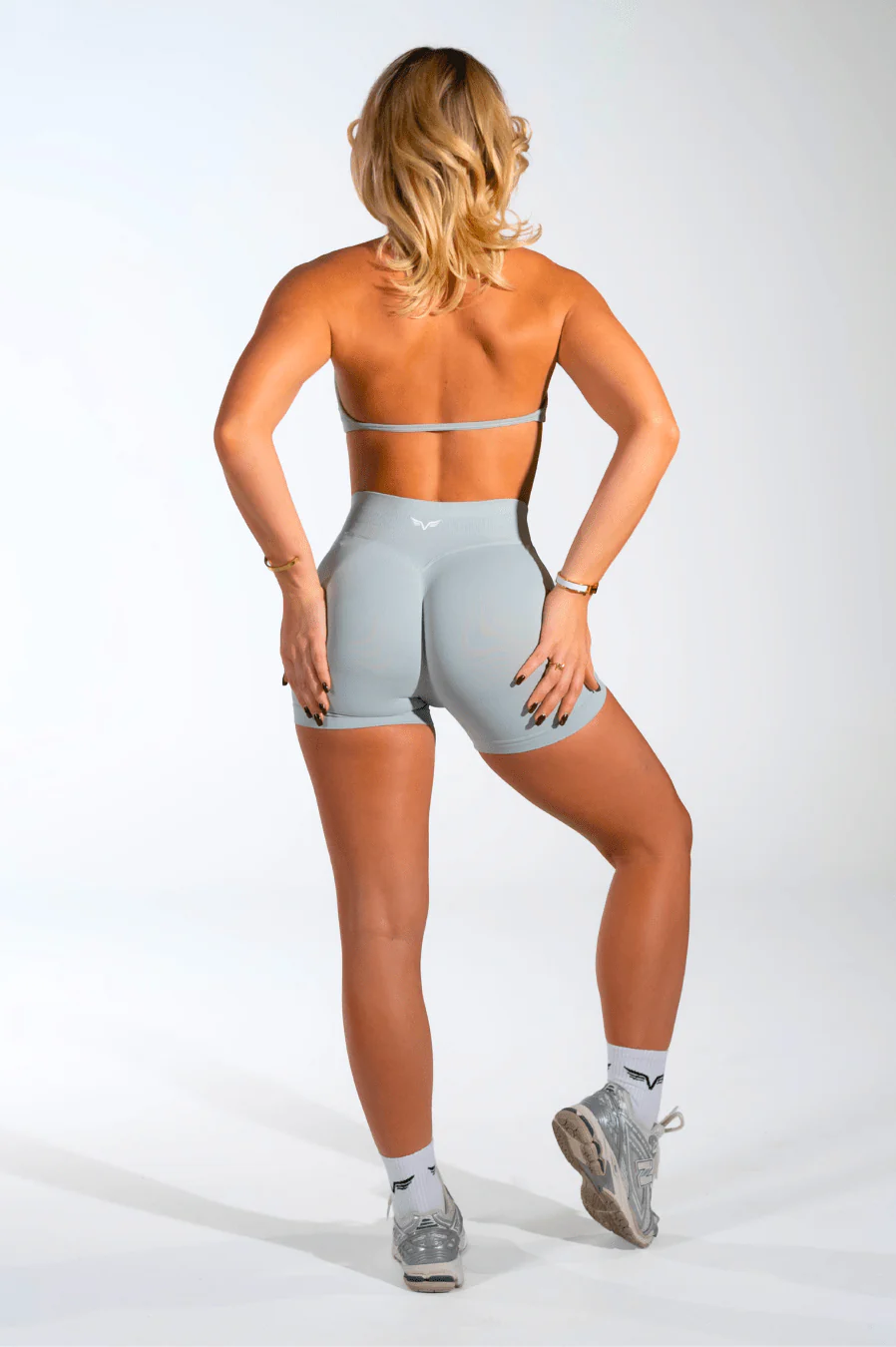 Club Athletica Flex Seamless Shorts Sage Grey - Image 3