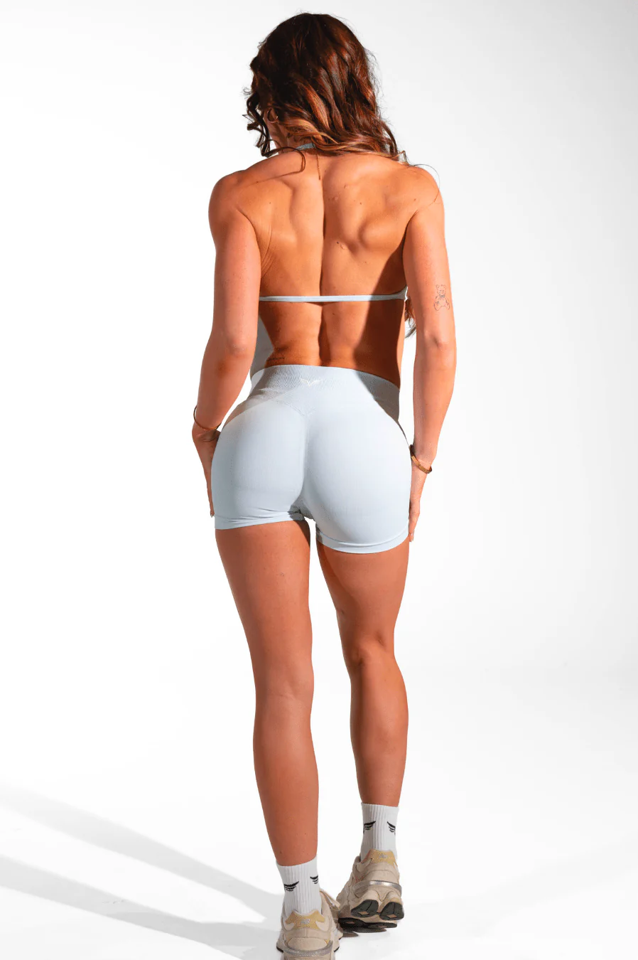 Club Athletica Flex Seamless Shorts Silver Blue - Image 4