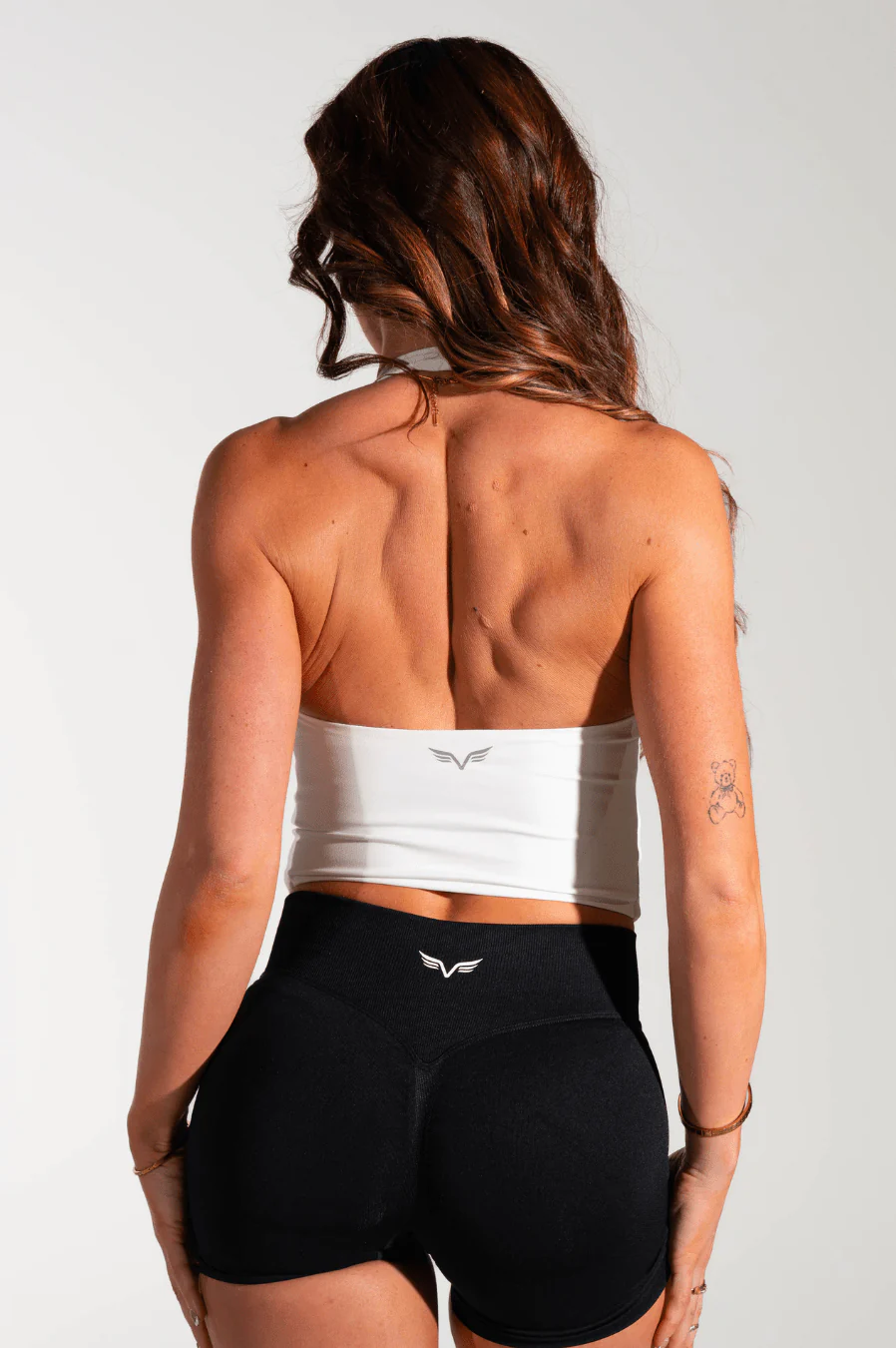 Club Athletica - Lycra Halter Tank Top - White - Image 5