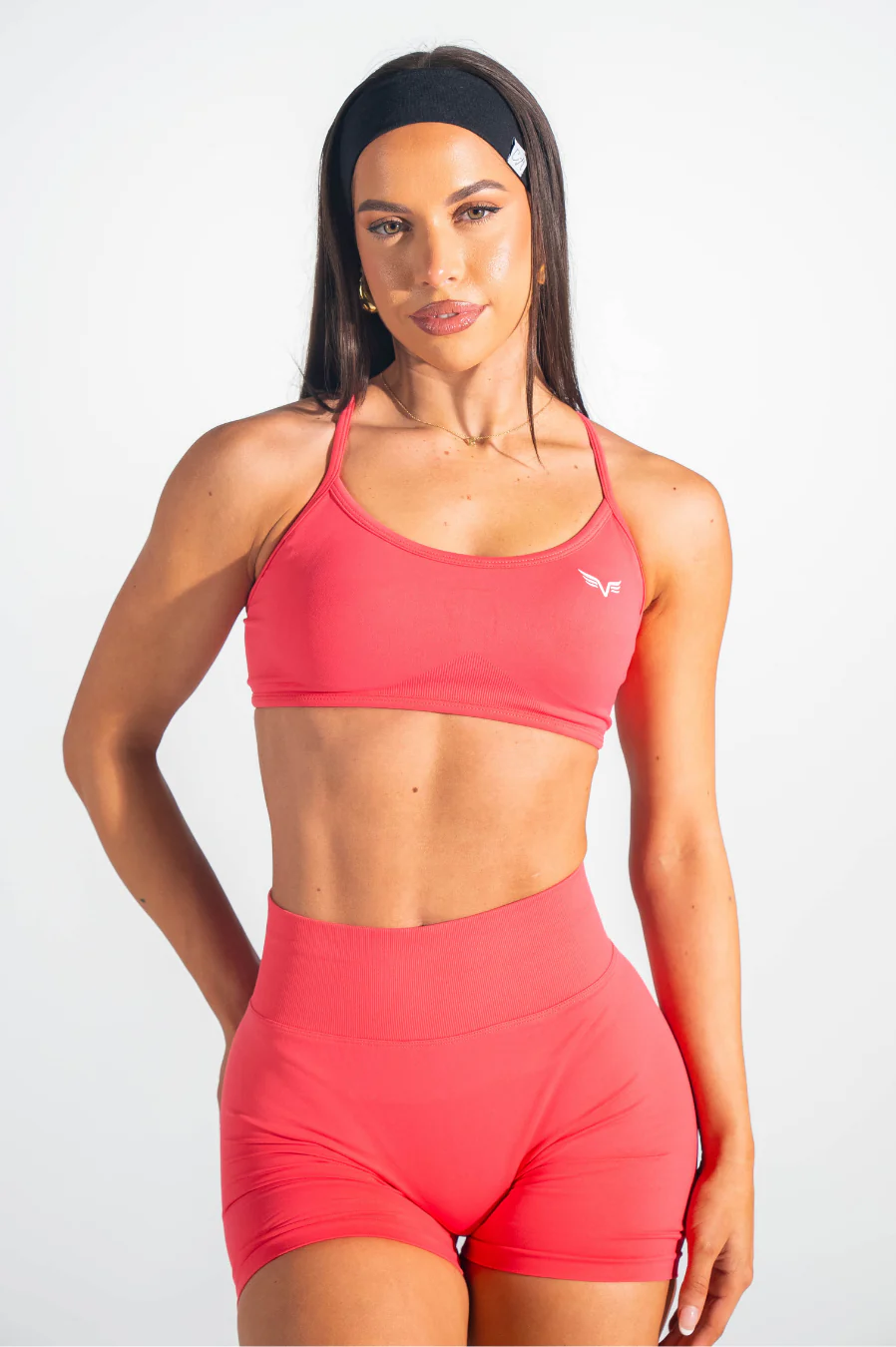 Club Athletica Impact Adjustable Crop Coral Red - Image 3