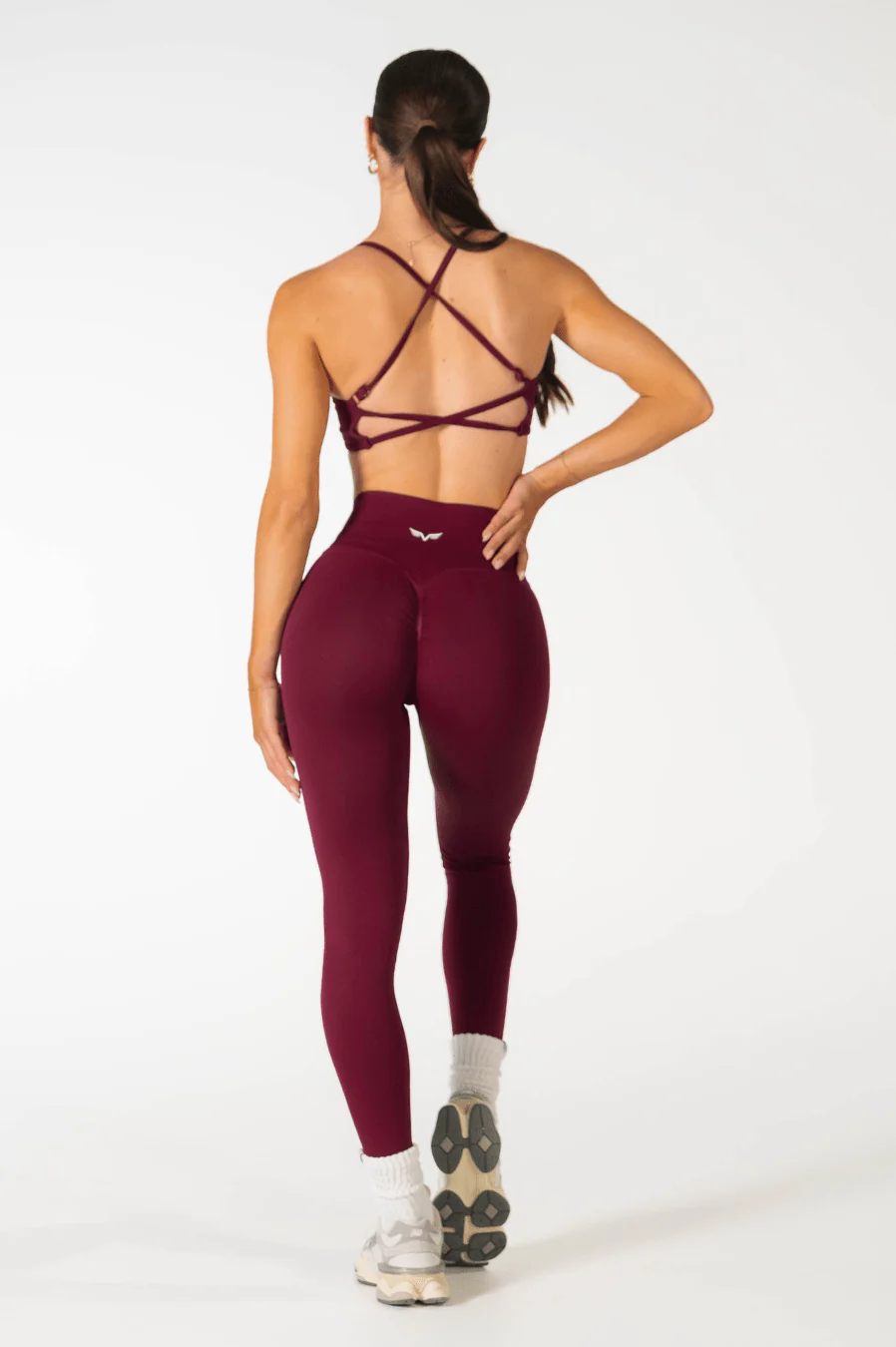 Club Athletica Impact Adjustable Crop Burgundy Red - Image 4