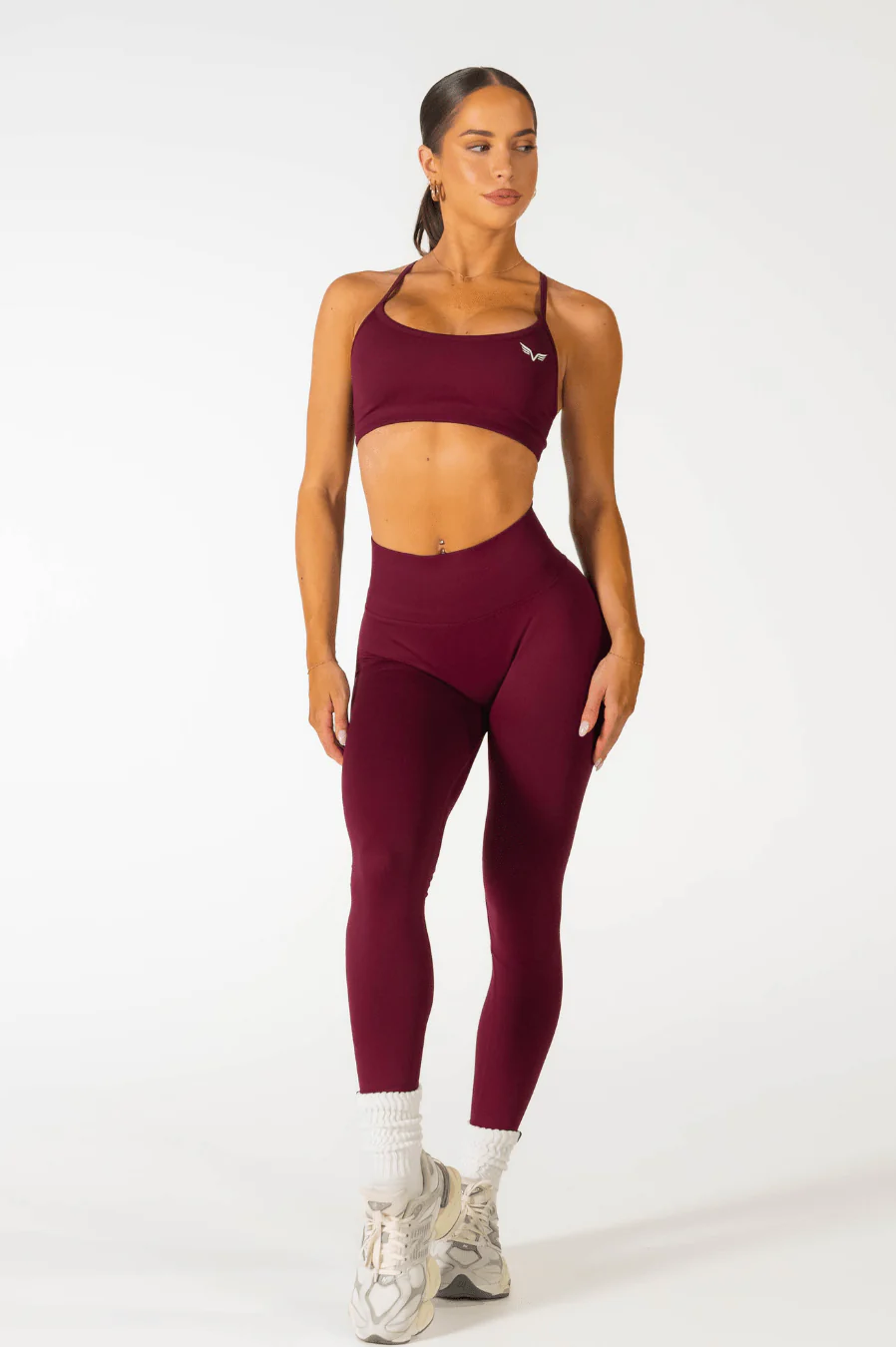 Club Athletica Impact Adjustable Crop Burgundy Red - Image 5