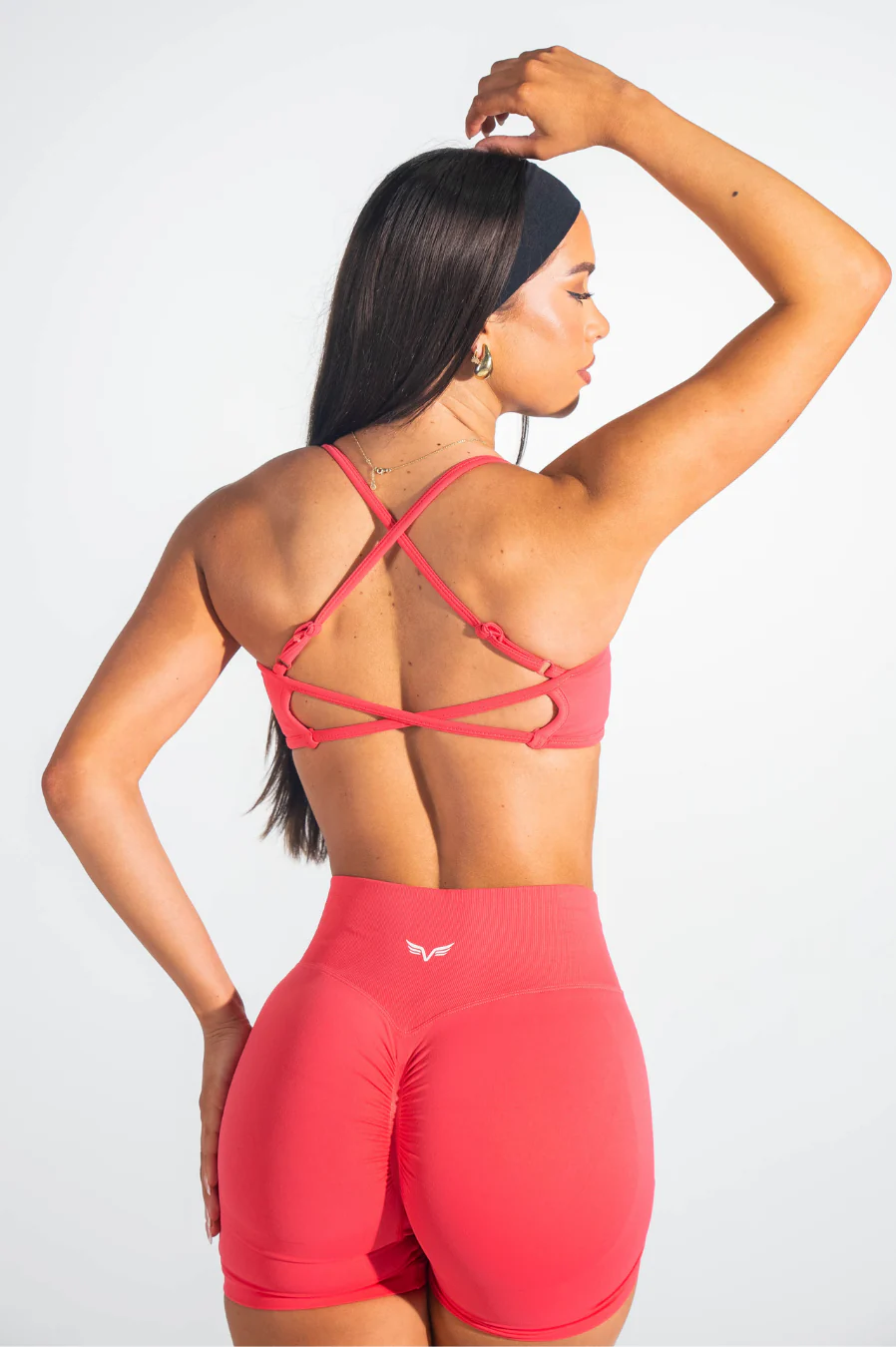 Club Athletica Impact Scrunch Shorts 3" Coral - Image 5