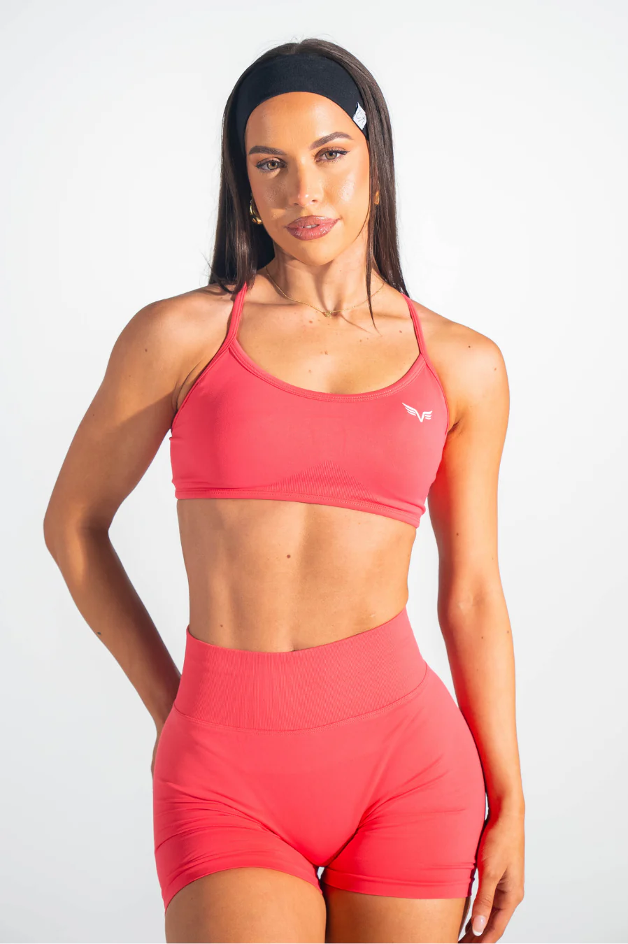 Club Athletica Impact Scrunch Shorts 3" Coral - Image 6