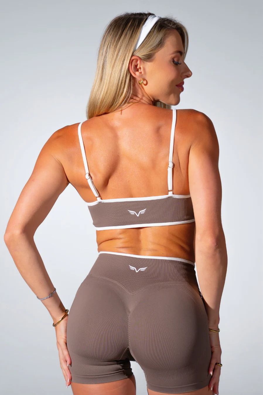 Club Athletica Impact Sculpt Seamless Crop Top Chocolate Suede - Image 2