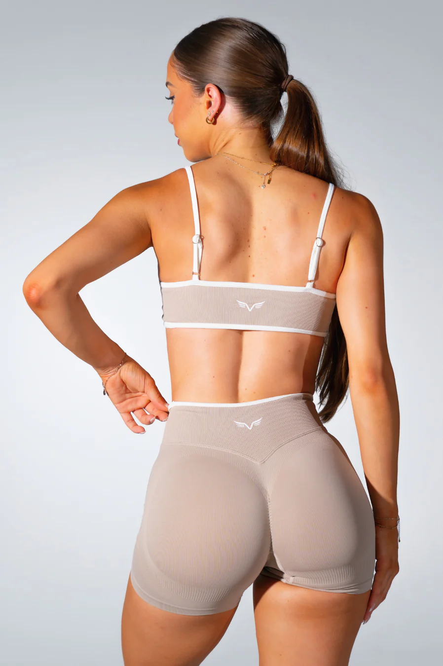 Club Athletica Impact Sculpt Seamless Crop Top Cocoa Beige - Image 2