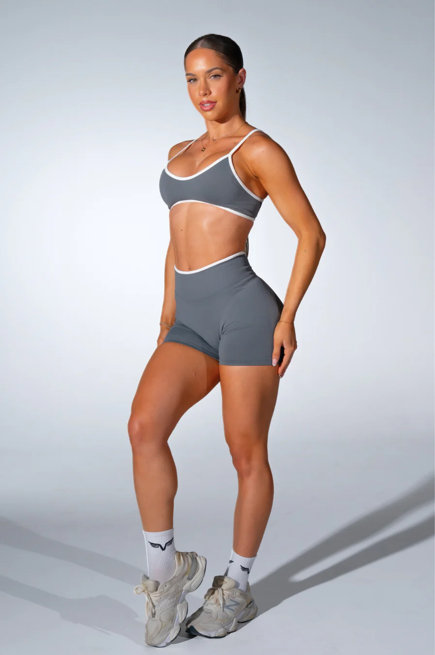 Club Athletica Impact Sculpt Seamless Shorts Charcoal Grey - Image 4