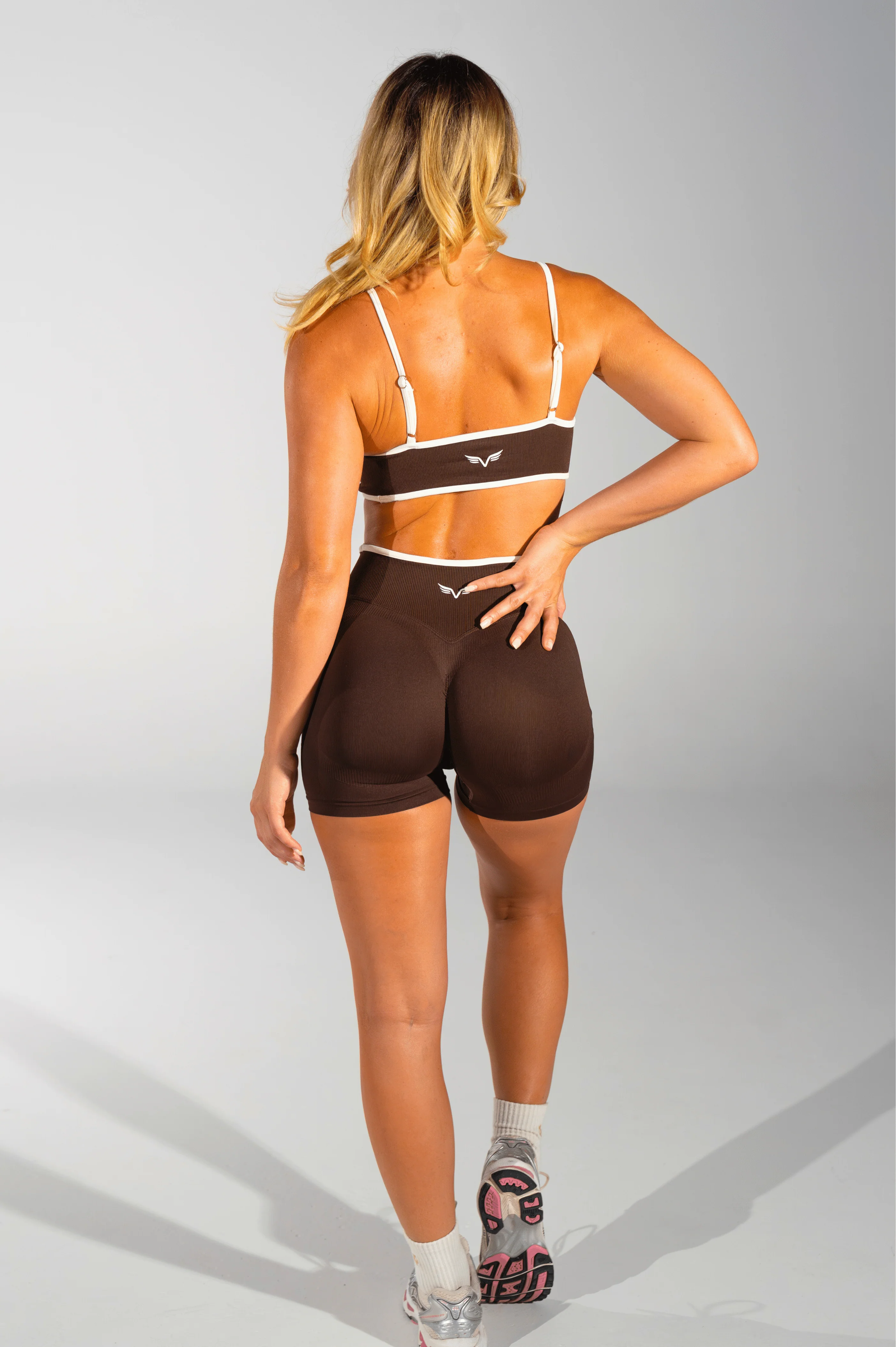 Club Athletica Impact Sculpt Seamless Shorts Expresso Brown - Image 5
