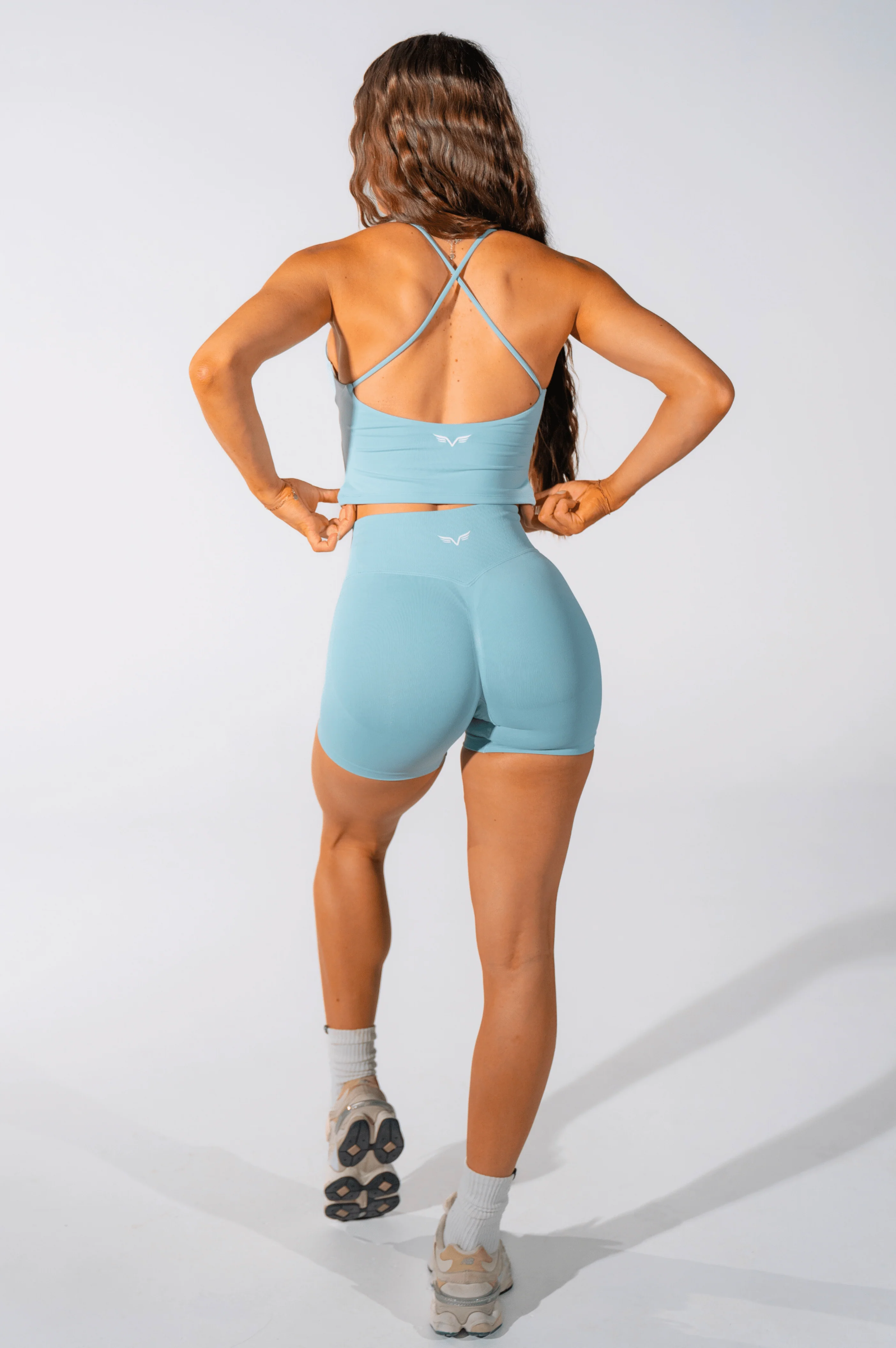 Club Athletica Impact Ignite Seamless Shorts Sage Stone - Image 4