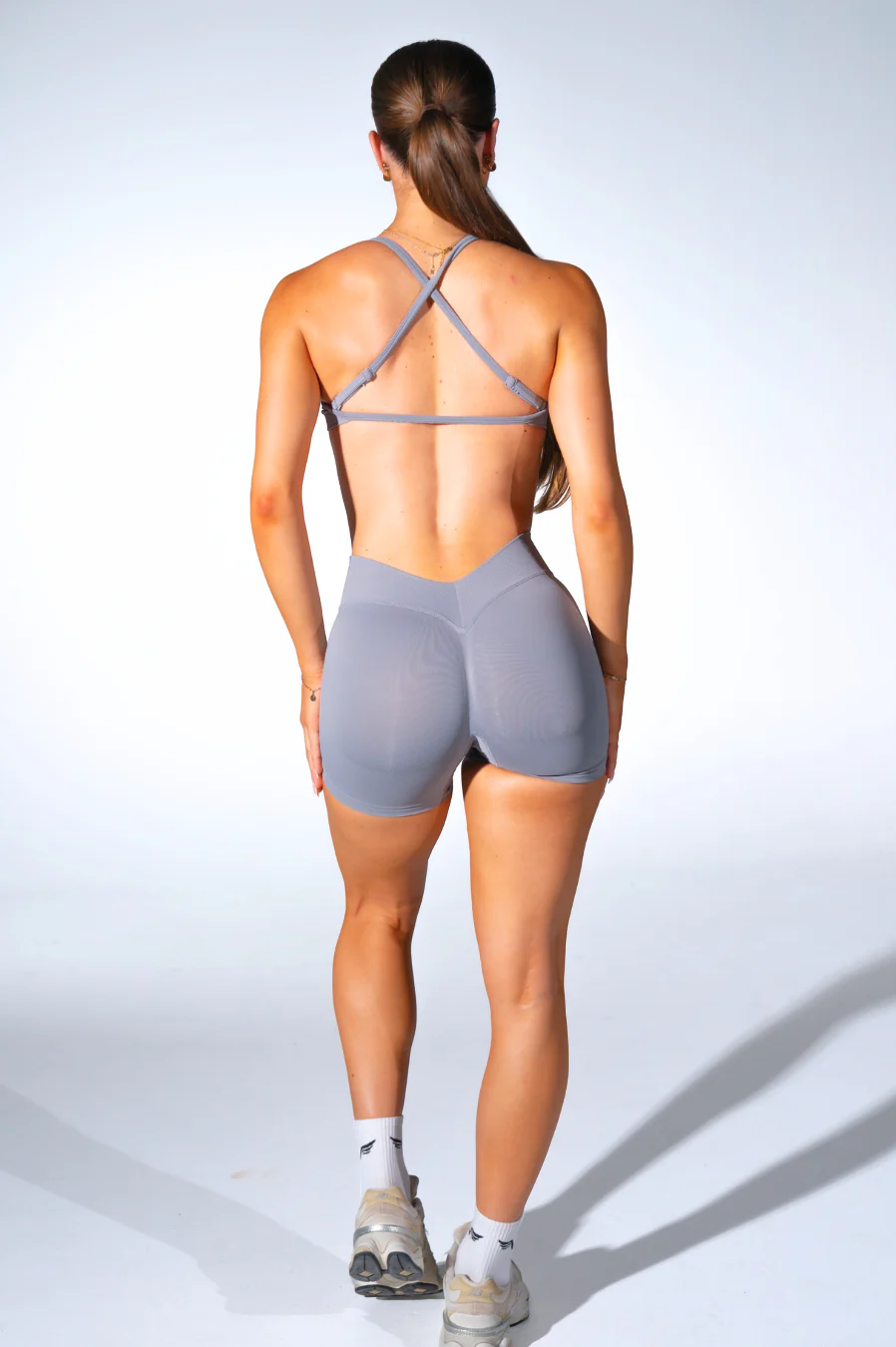 Club Athletica Sculptura Seamless Crop Top Charcoal Mist - Image 6
