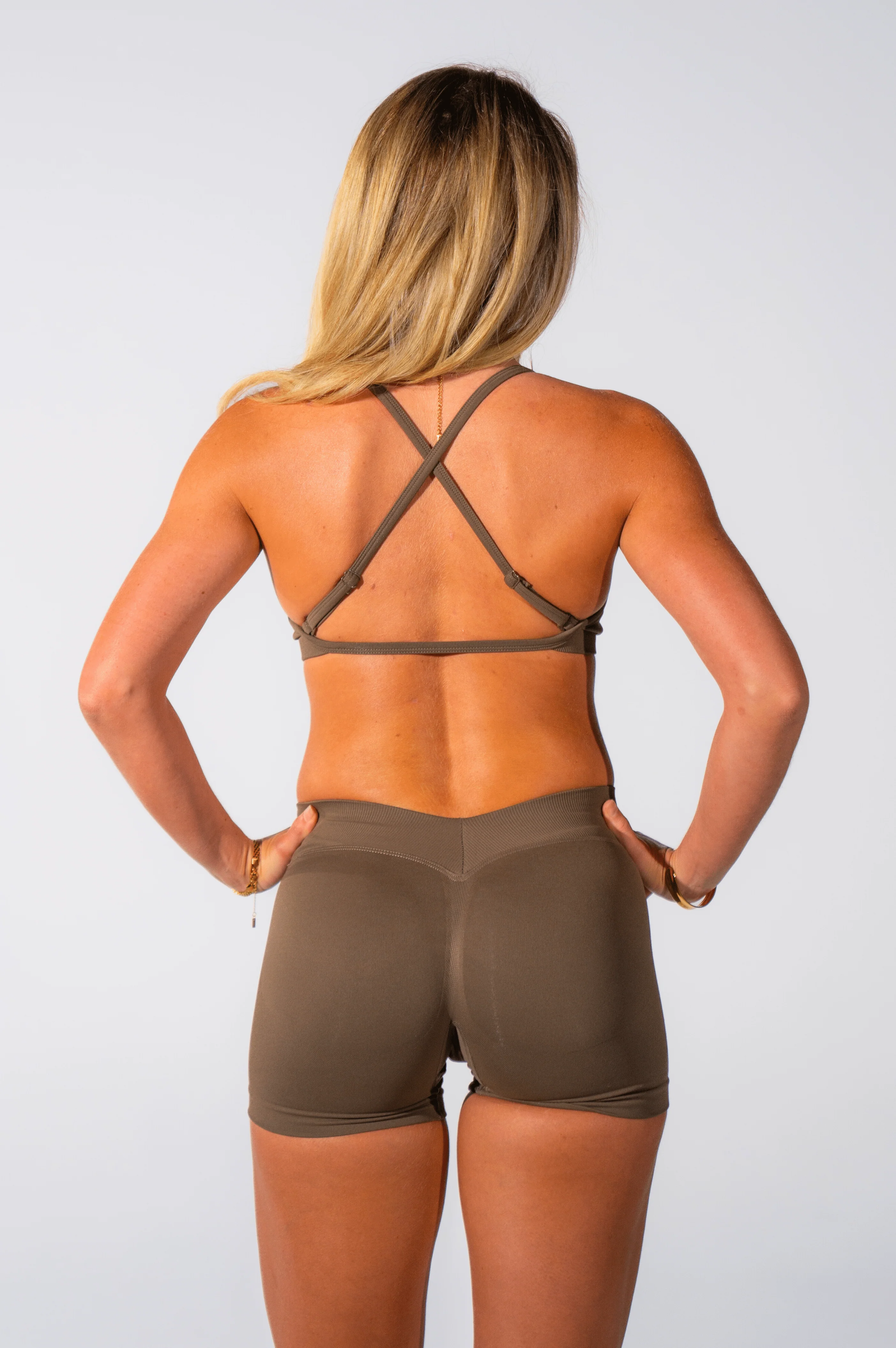 Club Athletica Sculptura Seamless Shorts Coffee Brown - Image 6