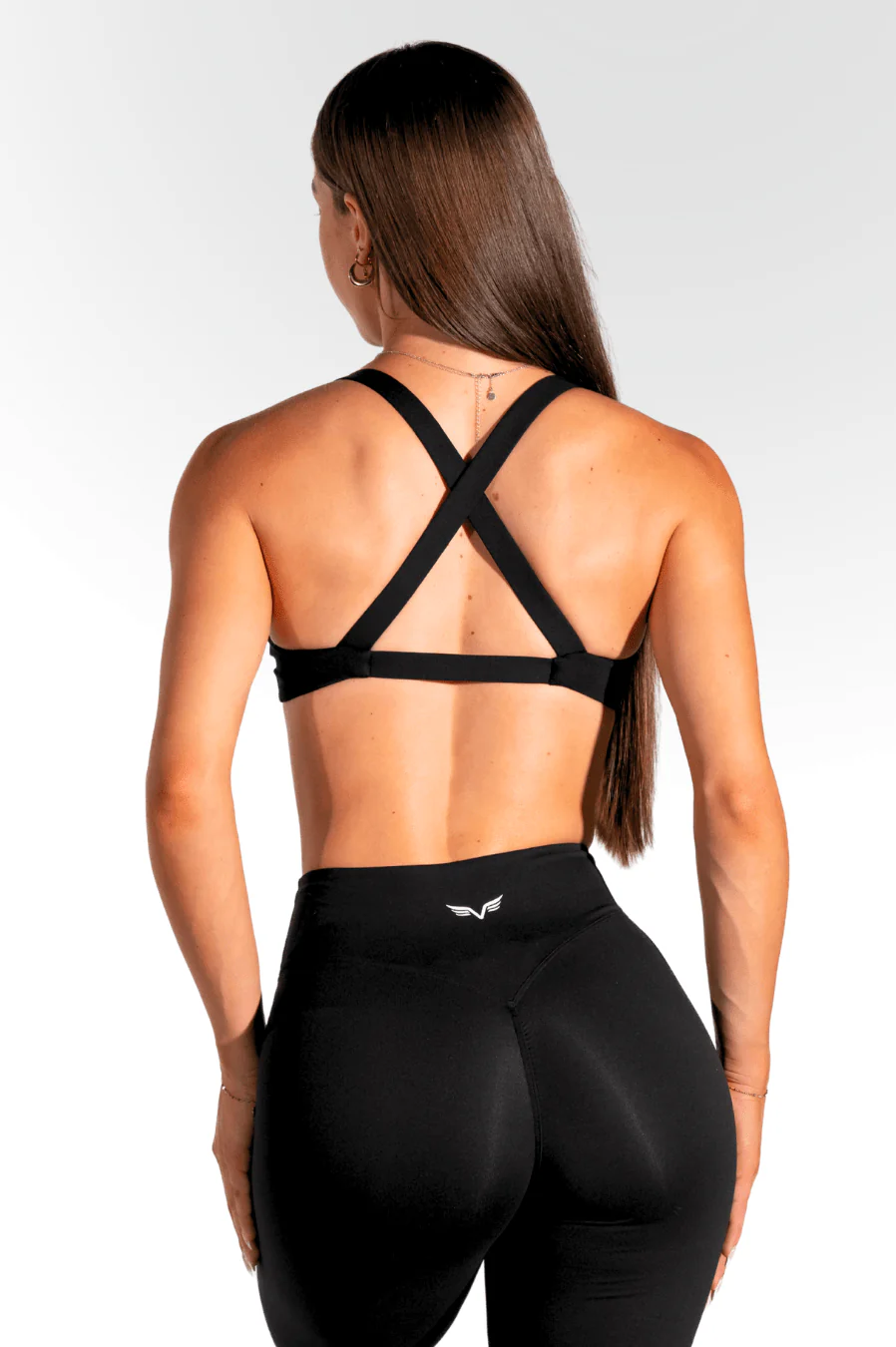 Club Athletica - Staple Twist Cross-Back Crop - Black - Image 4