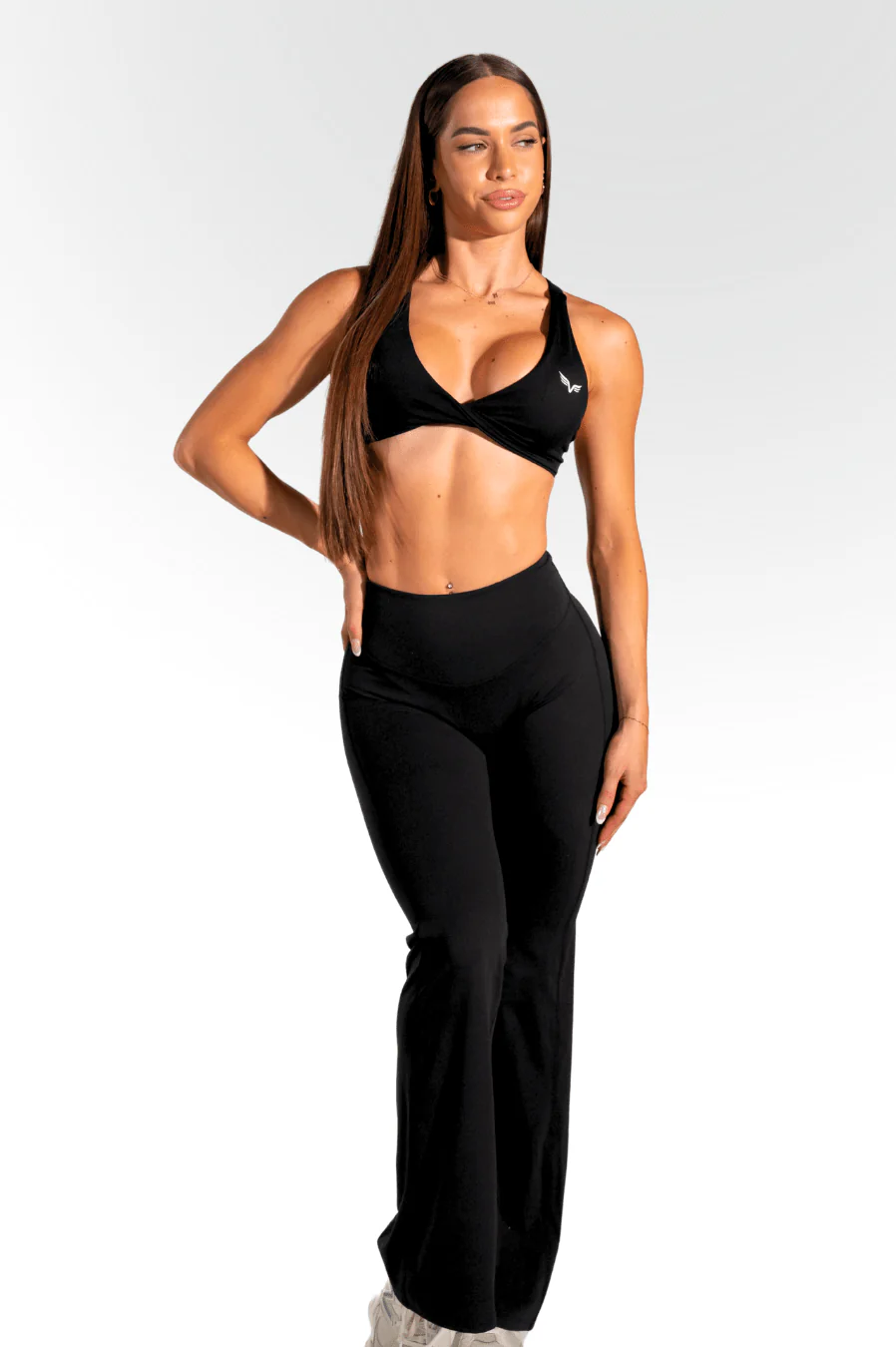 Club Athletica - Staple Twist Cross-Back Crop - Black - Image 7